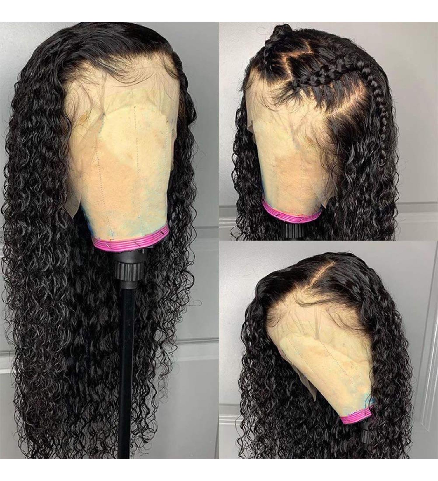 Curly Real Hair Wig - 16-Inch 13x6 Lace Front Brazilian Water Wave Wig for Black Women | 150% Density Pre-Plucked Baby Hair - Buy Online on GoSupps.com