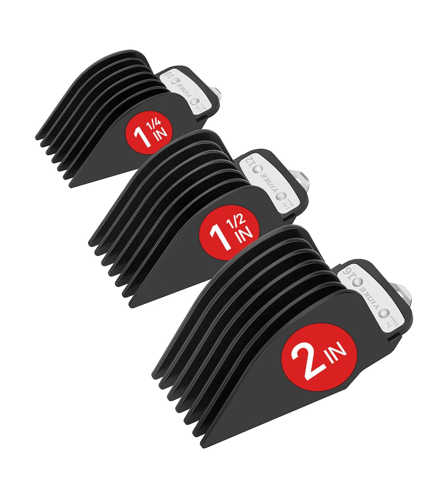 Wahl Clipper Guards Set - NO.16, NO.12, NO.10 Premium Hair Clippers Trimmers with Metal Clip - 1 & 1/4, 1 & 1/2, 2 - Fits Most Size Wahl Clippers Cutting Guide Combs - 3-Piece Set, Black - Buy Online on GoSupps.com