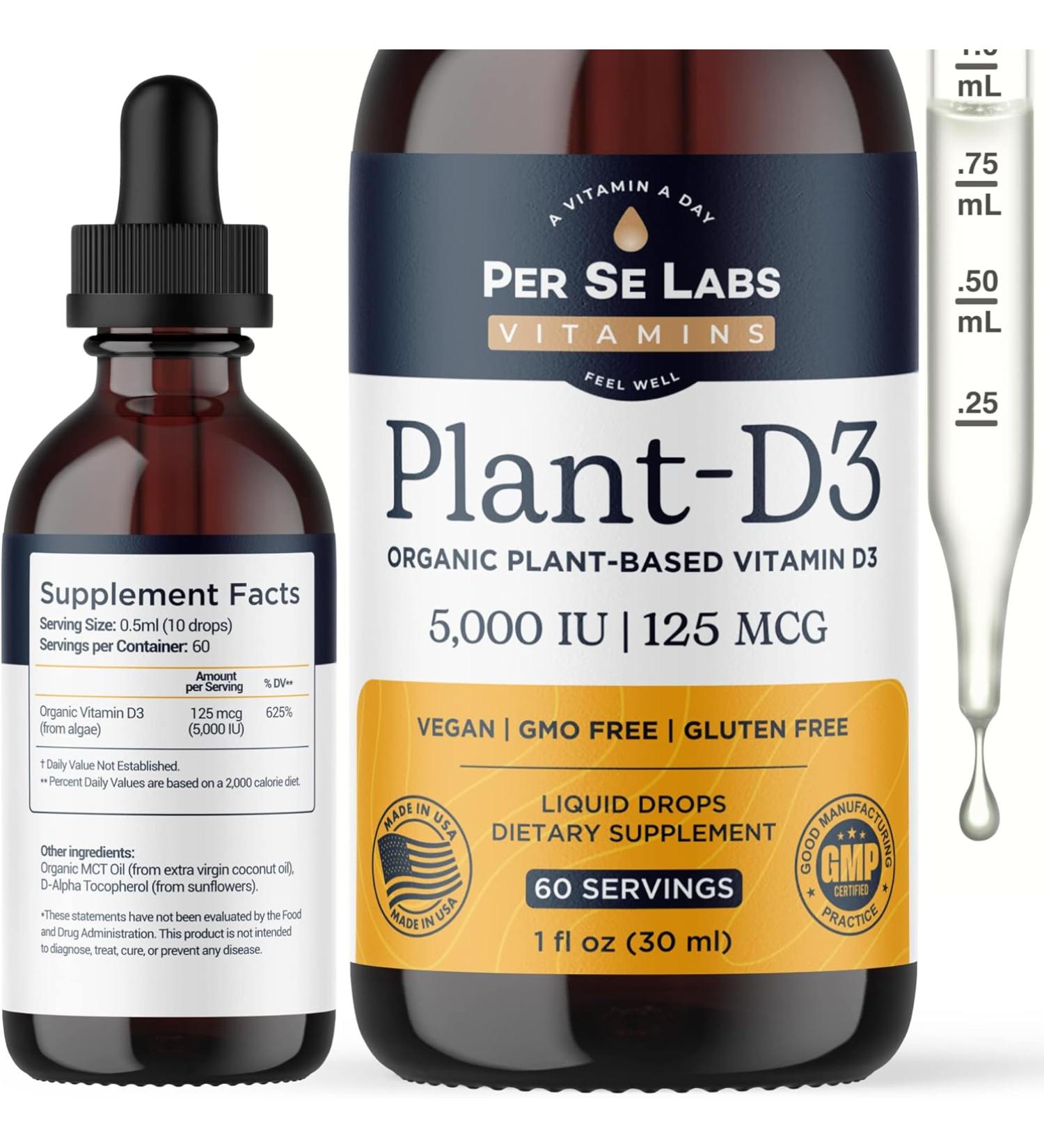 Nutra Well Vitamin D3 Liquid Drops 5000 IU - Nervous System & Immune Support - 60 Servings - Buy Online on GoSupps.com