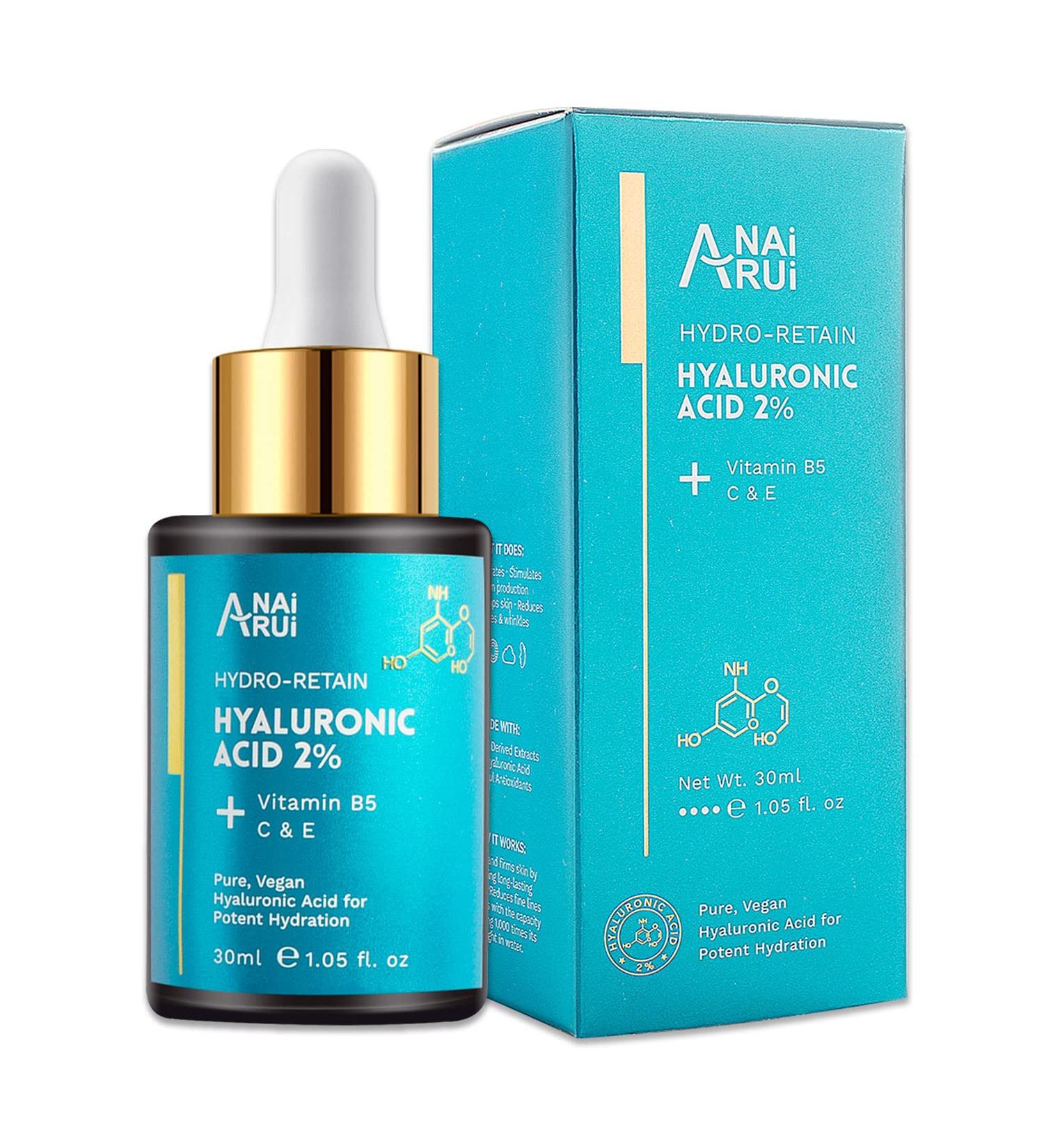 Anirui Hyaluron Serum 30ml - Vitamin B5 C&E Anti-Aging & Moisture for Men & Women - Reduce Fine Lines & Dark Spots - Buy Online on GoSupps.com
