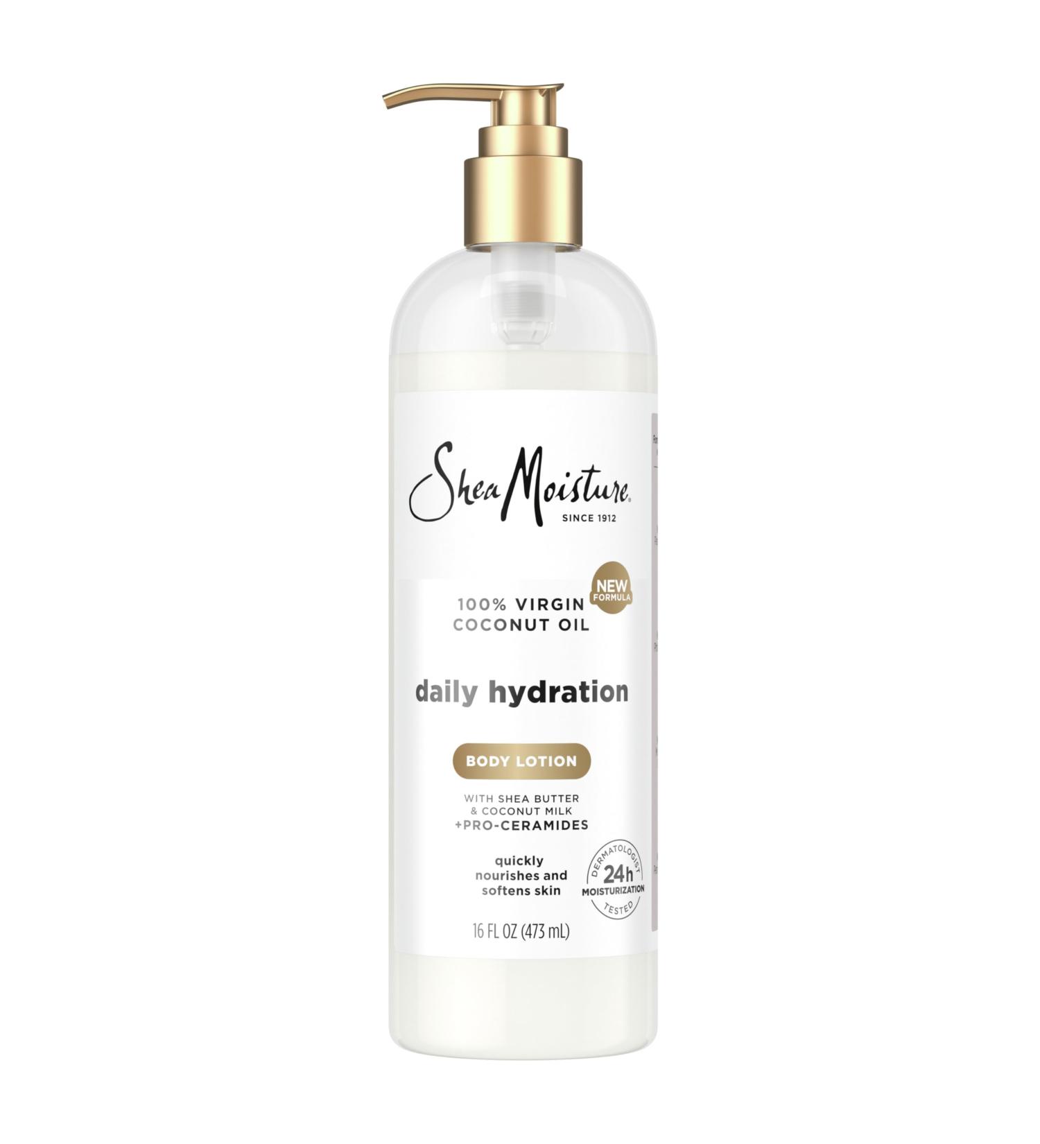 Shop SheaMoisture Daily Hydration Body Lotion - 100% Virgin Coconut Oil Shea Butter & Coconut Milk - 24H Moisturizing 16 oz - Nourish & Soften Skin - Buy Online on GoSupps.com