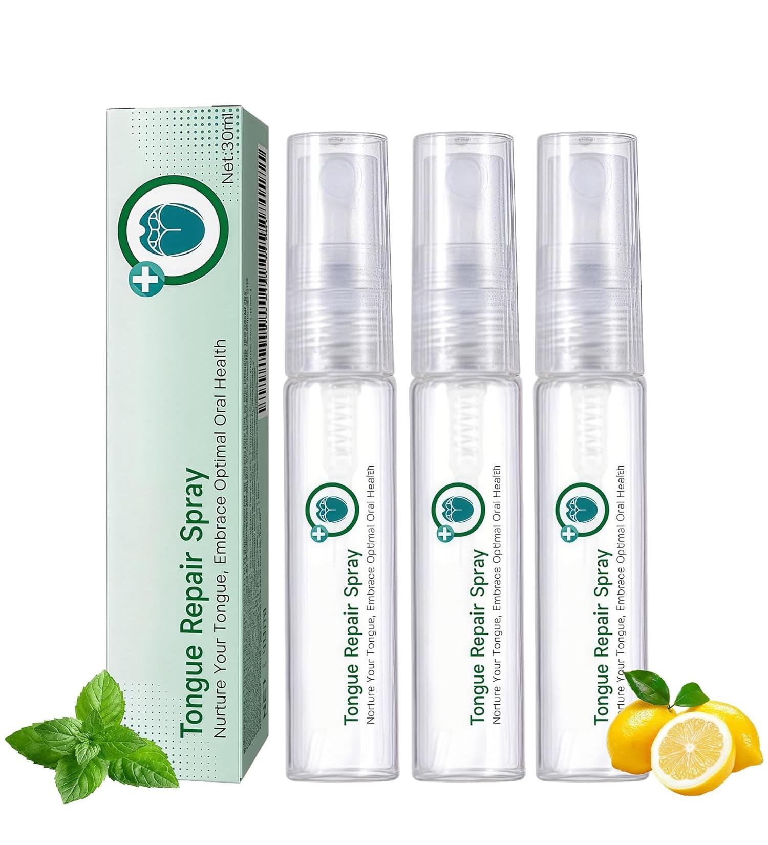 3PCS Tongue Relief Treatment Spray Reduce Swelling Tongue Relief Treatment Spray for Bad Breath - Buy Online on GoSupps.com