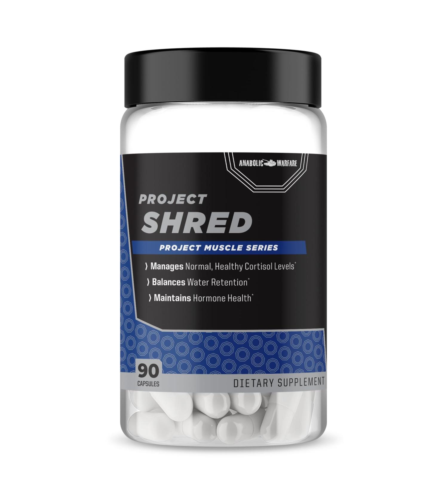 Anabolic Warfare Project Shred Manage Normal Healthy Cortisol Levels & Water Retention Body Recomposition Formula Made with Botanicals* - Buy Online on GoSupps.com