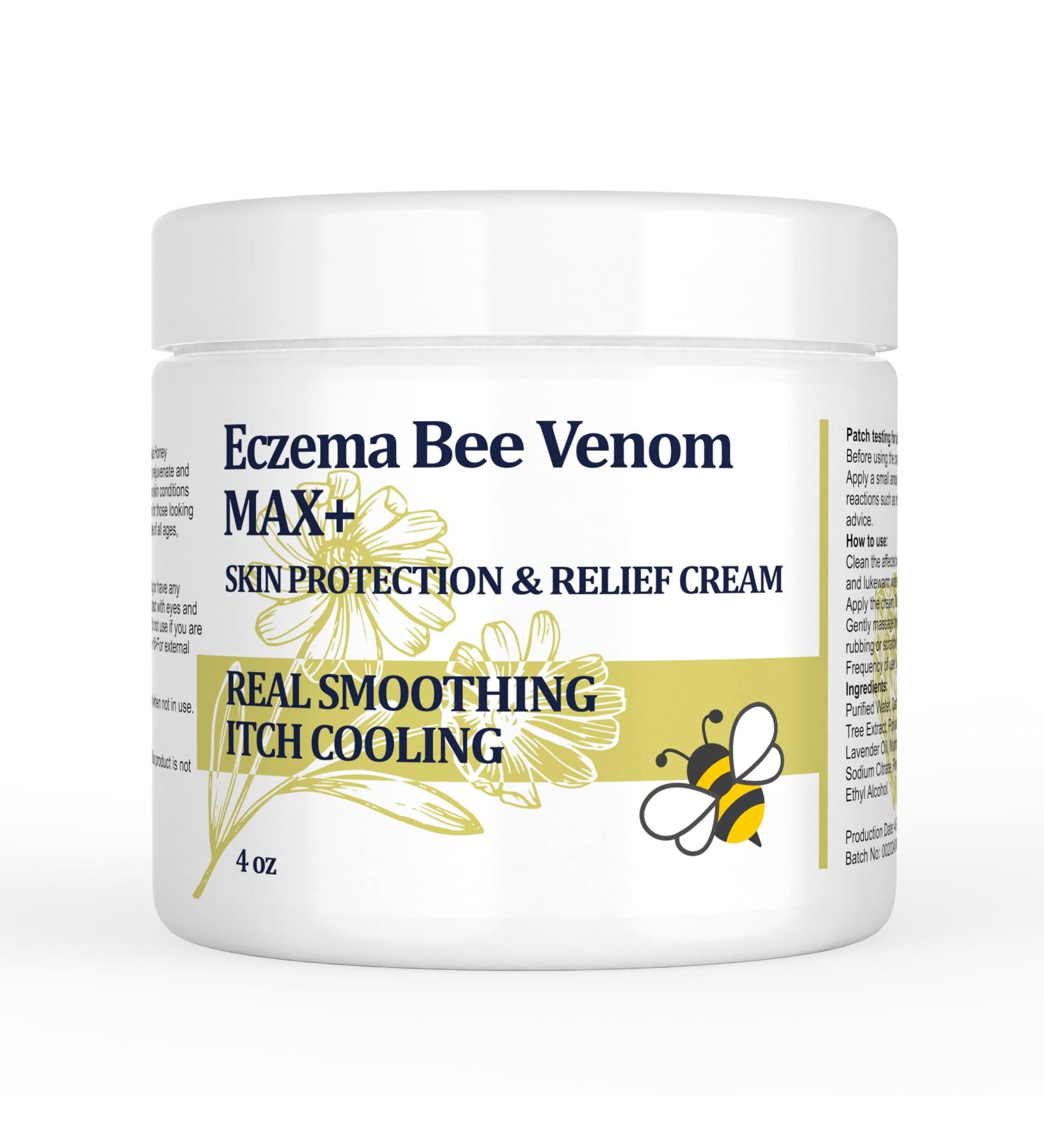 DUBOONAIO High Strength Bee Venom Cream Dyshidrotic Eczema Ointment Heat Rash Itching Eczema Psoriasis Leg Stomach Foot Hand Irritated Skin All Age Care - Buy Online on GoSupps.com