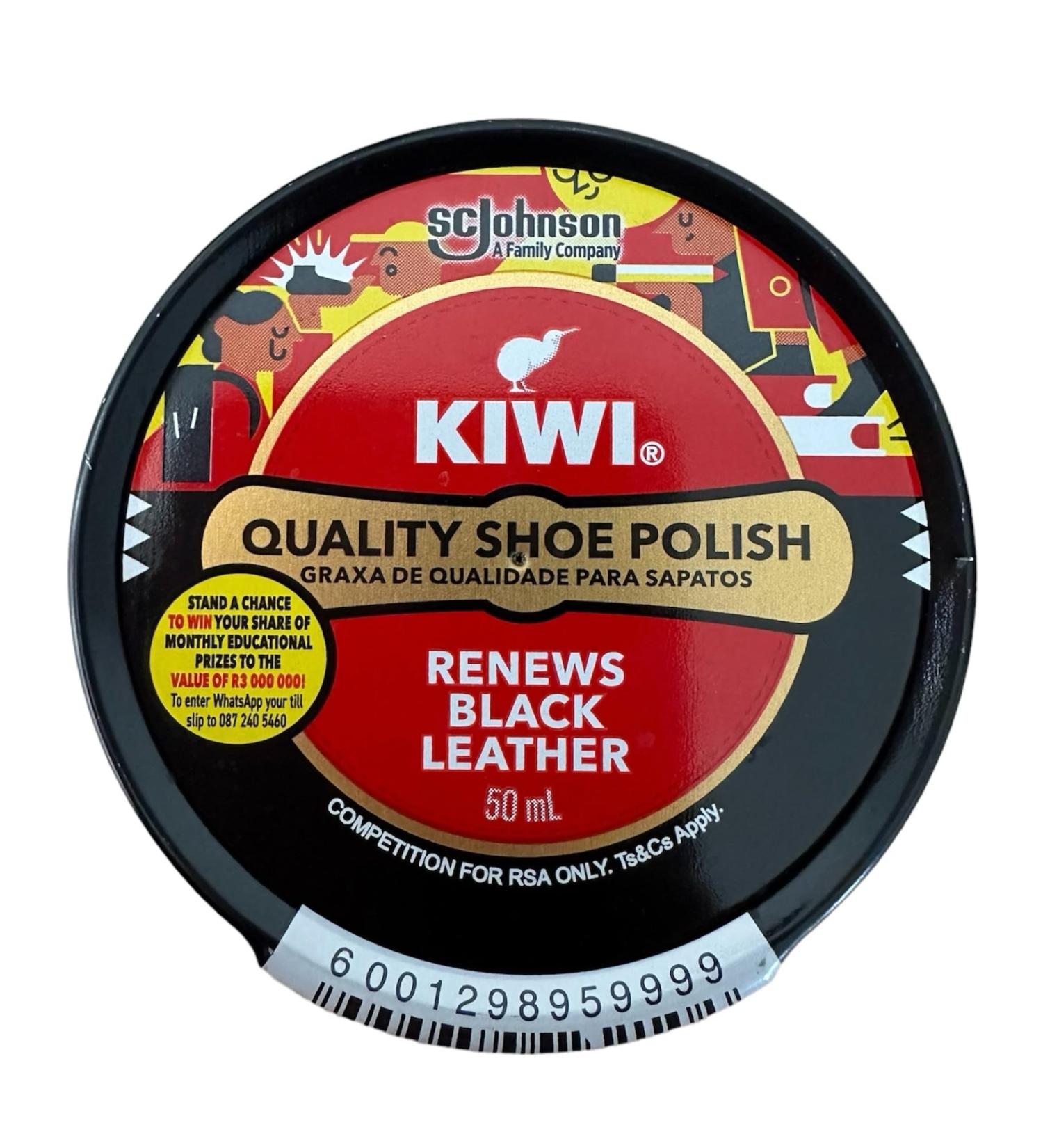 3 X Kiwi Shoe Polish Black (50ml)