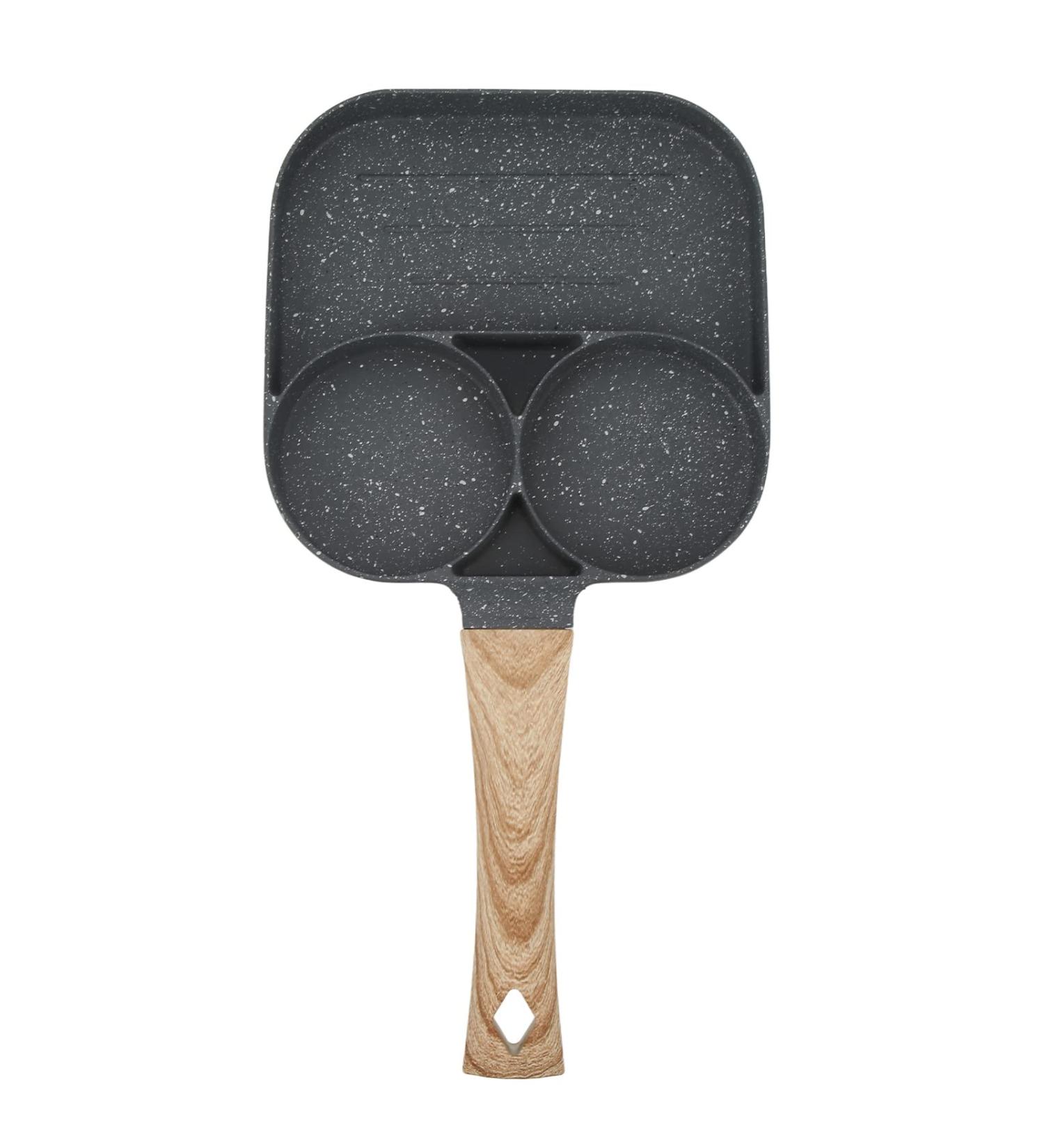 DIXII 3 Section Anti Sticking Frying Pan 3 in1 Divided Grill Pan for Cooking Omelets Burgers Bacon Pancakes Suitable for Gas Stove and Induction Stove Kitchen Utensils - Buy Online on GoSupps.com