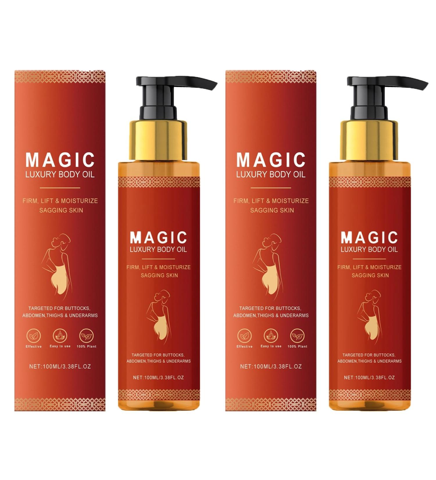 Magic Lot de 2 huiles corporelles hydratantes et nourrissantes avec 99 % d'ingr dients naturels pour r duire les ridules raffermir la peau formule douce pour les peaux s ches les ridules 2 pi ces. - Buy Online on GoSupps.com