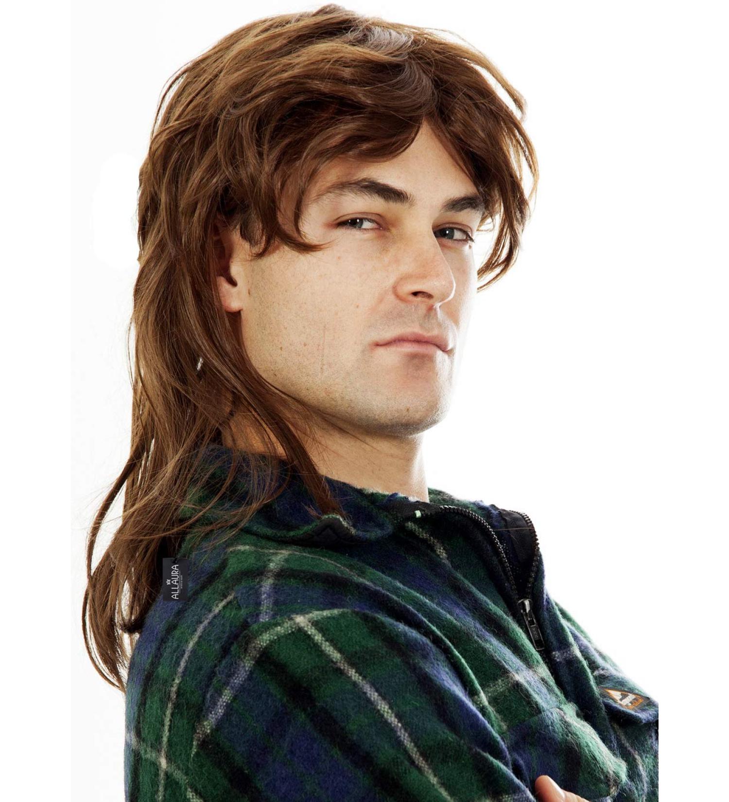 ALLAURA Brown Merica Joe Dirt Mullet Wig for Men - Perfect for 80s Costumes - Buy Online on GoSupps.com