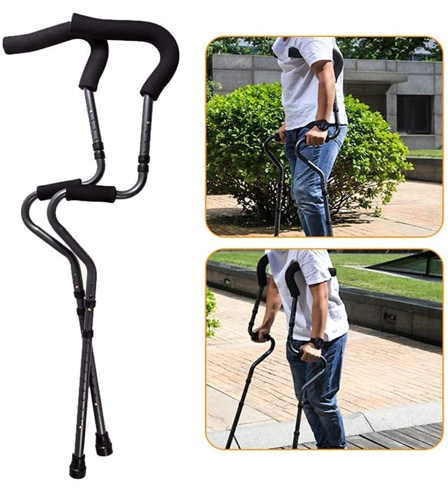 Crutch Cane Adjustable Folding armpits Height Adjustable Ergonomic Handle Non-Slip footrest (for Adults) armpits Fracture Elbow for The Elderly Interesting - Buy Online on GoSupps.com