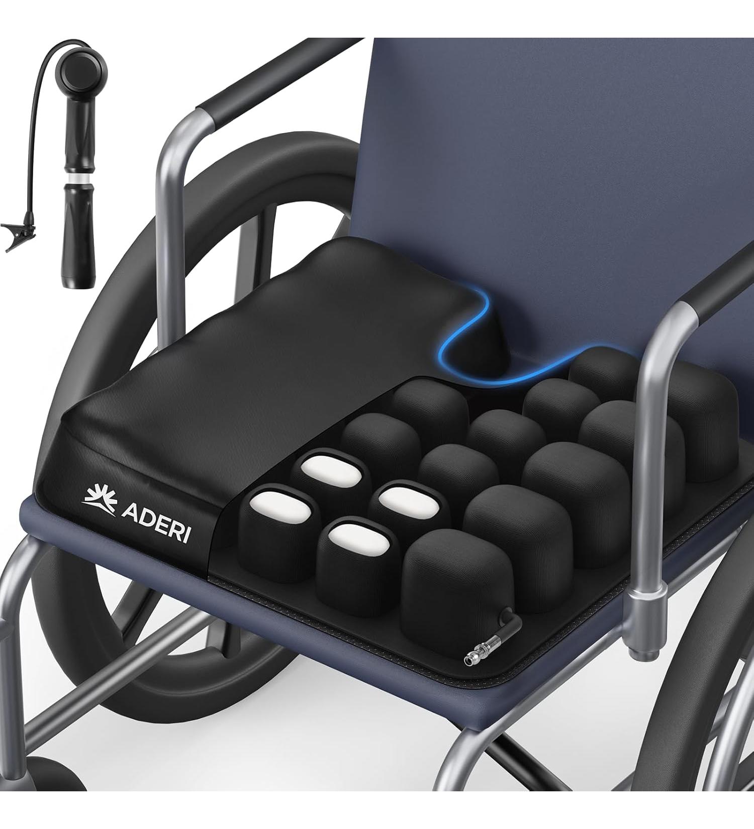ADERI Airbag Wheelchair Cushion with Ventilation Channels for Pressure Sore - Black - Buy Online on GoSupps.com