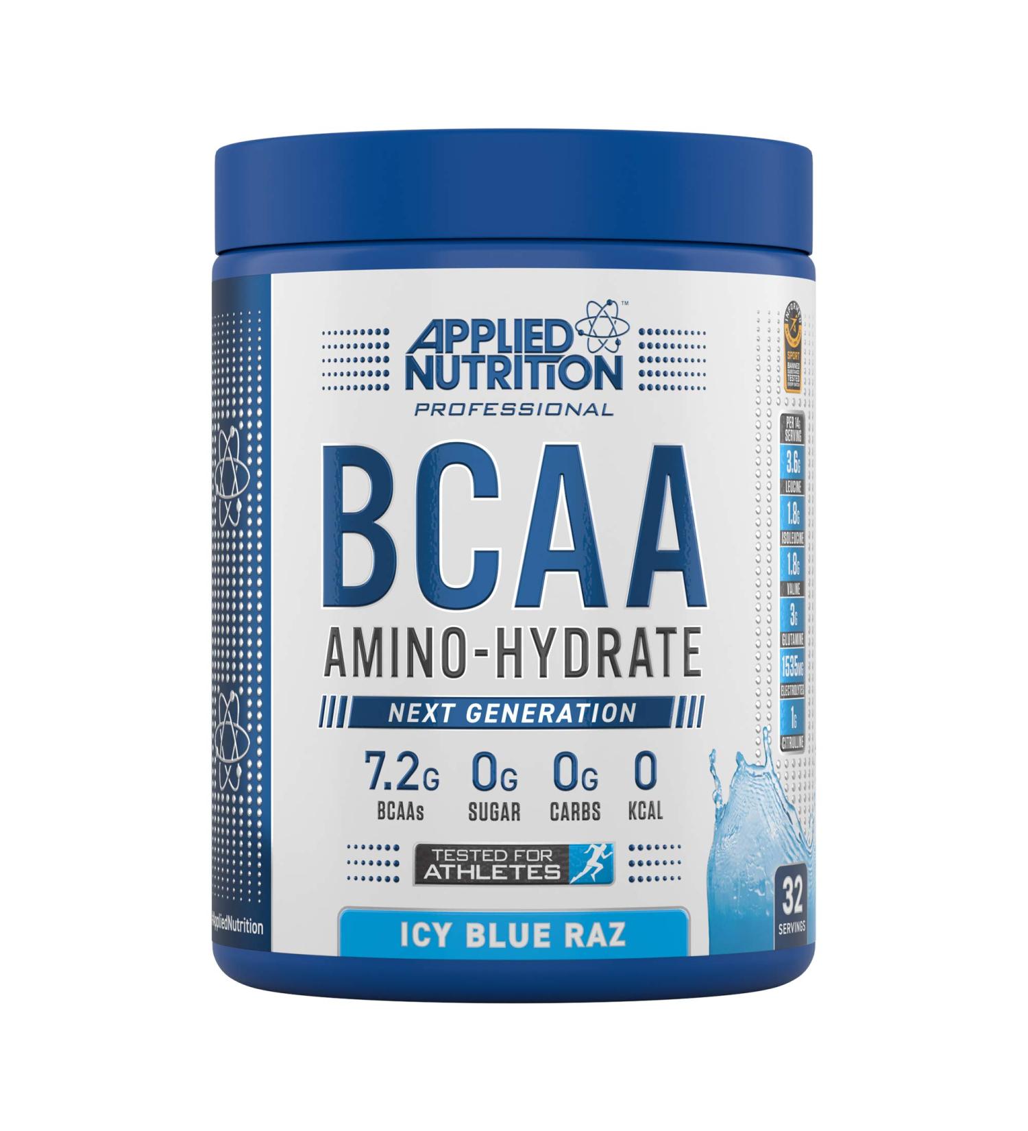 Applied Nutrition BCAA Powder - Icy Blue Raz 32 Servings - BCAAs Intra Workout & Recovery Energy Drink - Buy Online on GoSupps.com