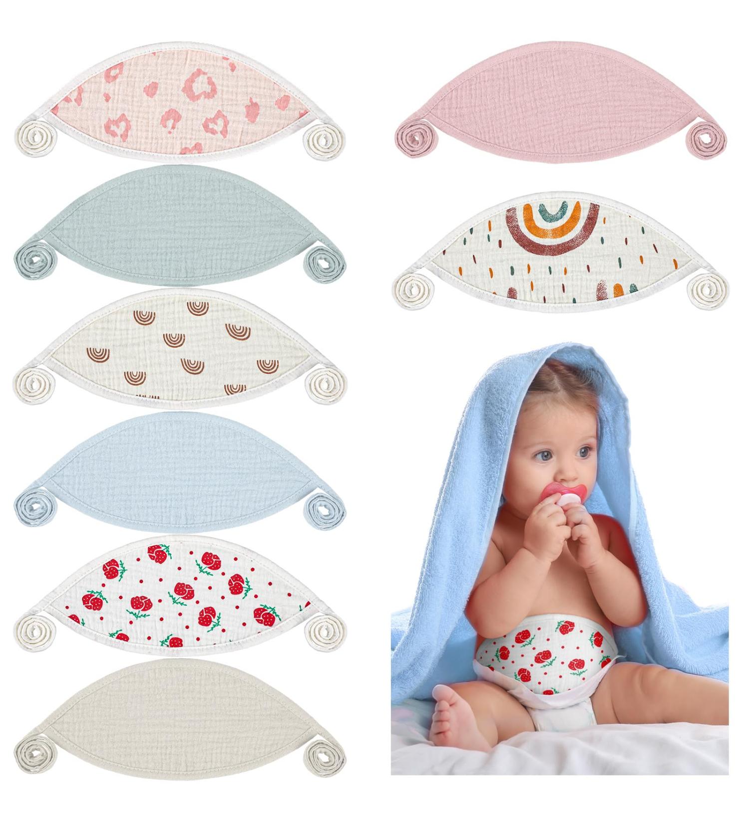 Vabean 8 Pcs Baby Newborn Belly Wrap Adjustable Muslin Cotton Umbilical Cord Cover | Navel Belt for Boys & Girls | Ideal Gift for Infants (0-12 Months - Buy Online on GoSupps.com