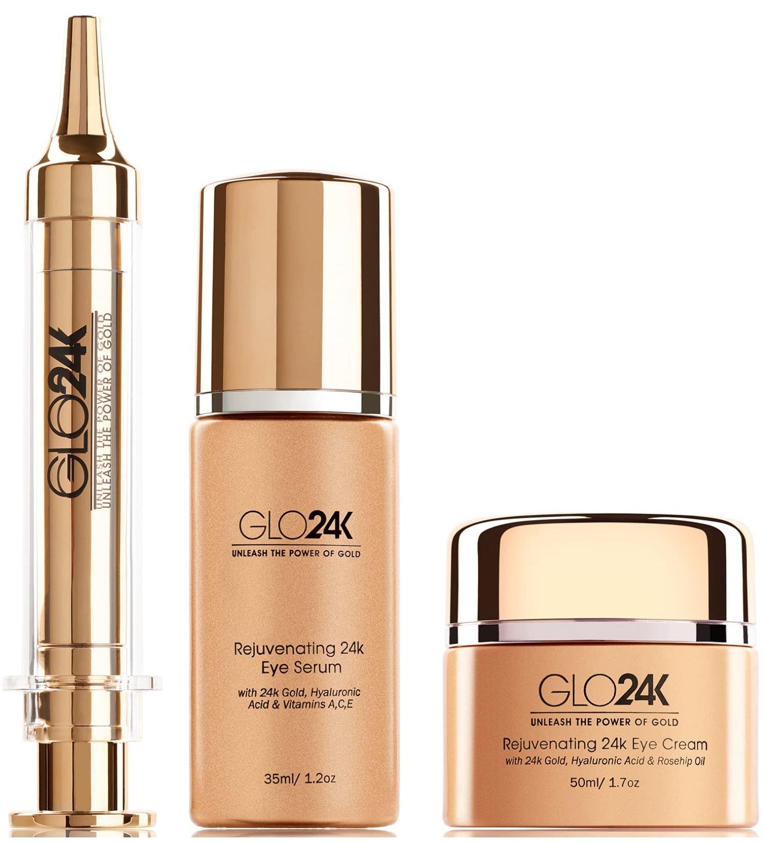 Shop GLO24K Complete Eye Care Set - 24K Instant Facelift Cream Eye Treatment & Serum for Radiant Skin - Buy Online on GoSupps.com