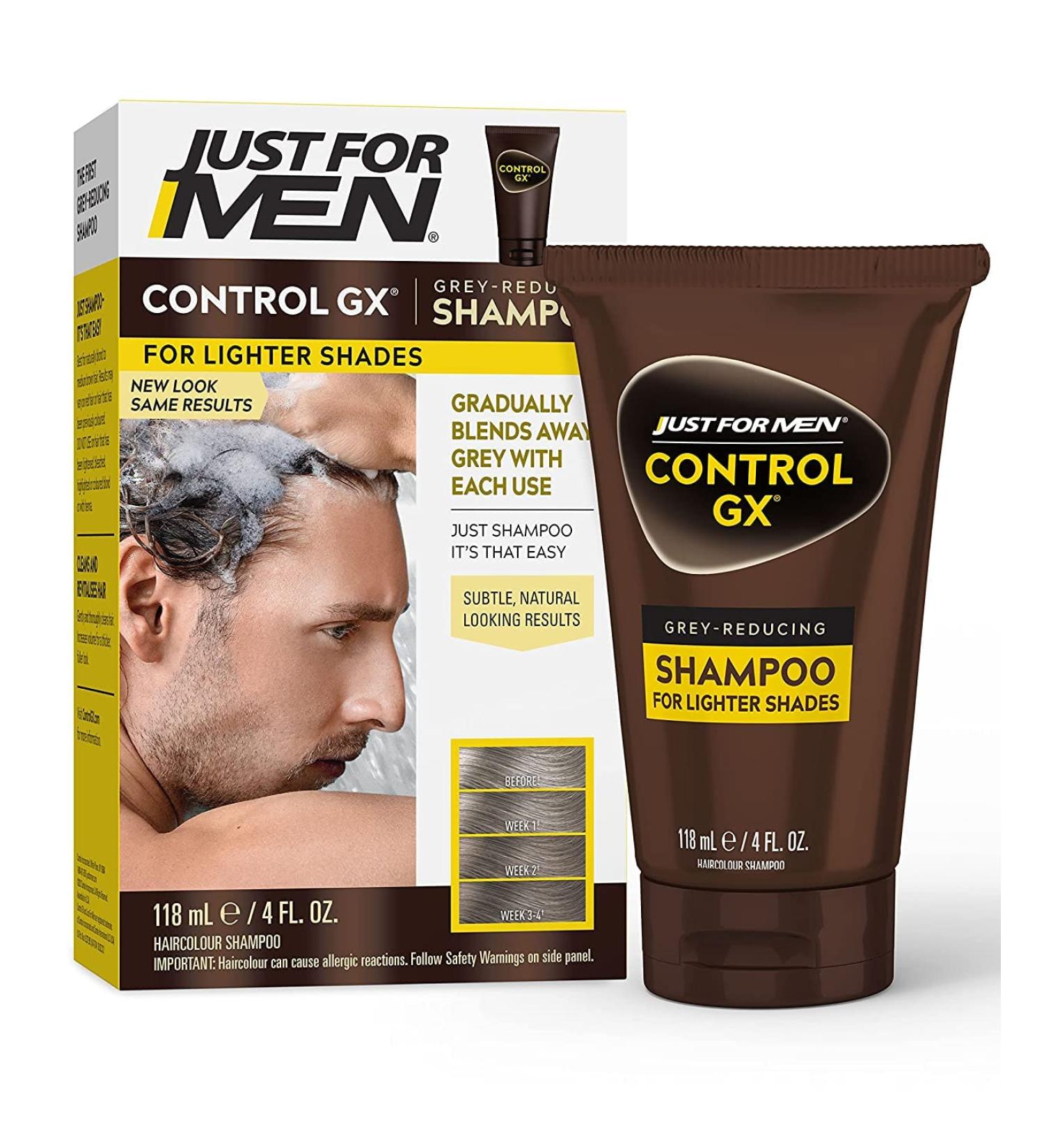 Just for Men Control GX Grey Reducing Shampoo for Blonde & Medium Brown Hair - Buy Online on GoSupps.com