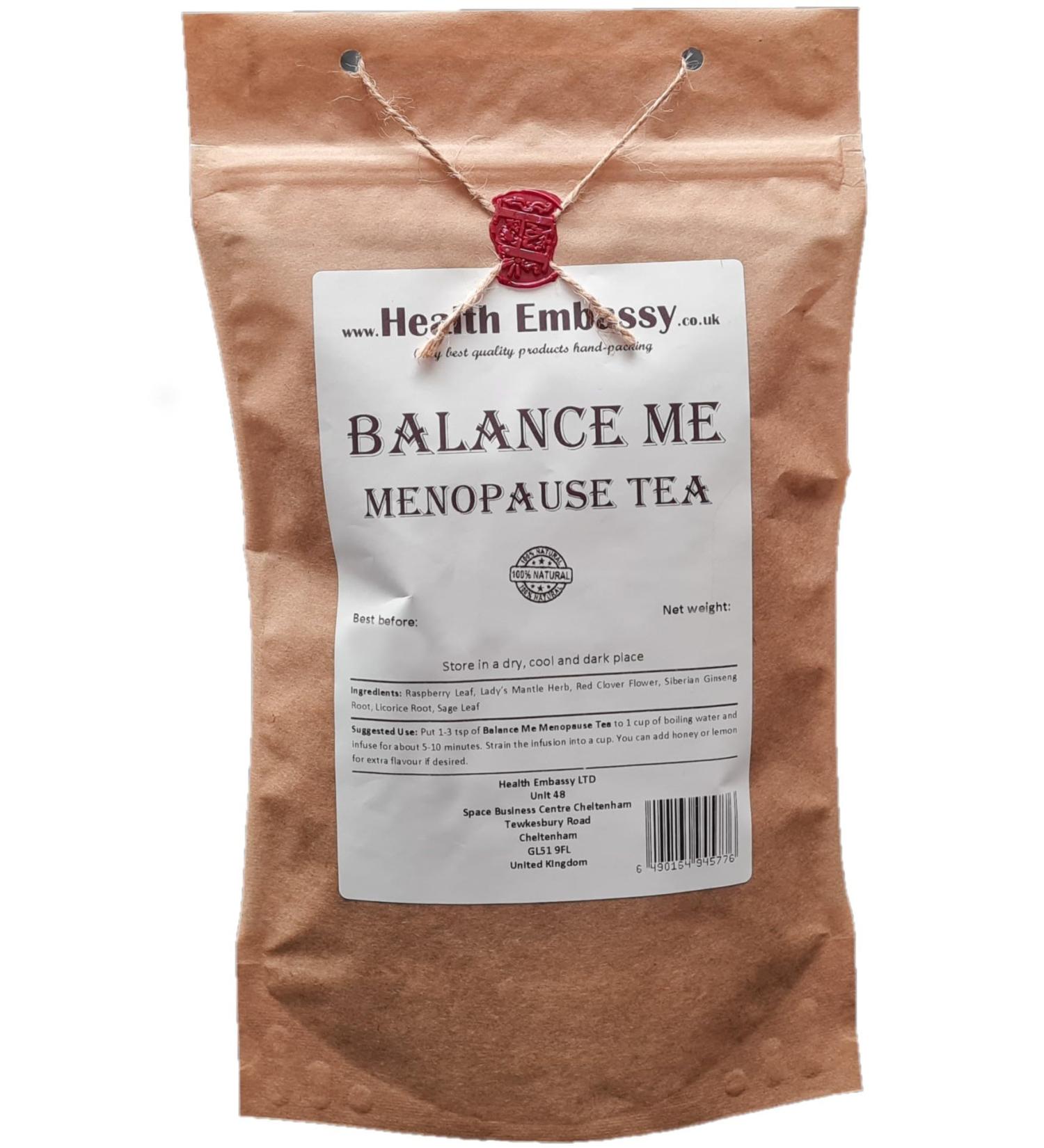 Health Embassy Balance Me Menopause Tea 75g | Herbal Blend for Menopausal Comfort | Find Balance and Comfort | Holistic Wellness by Health Embassy - Buy Online on GoSupps.com