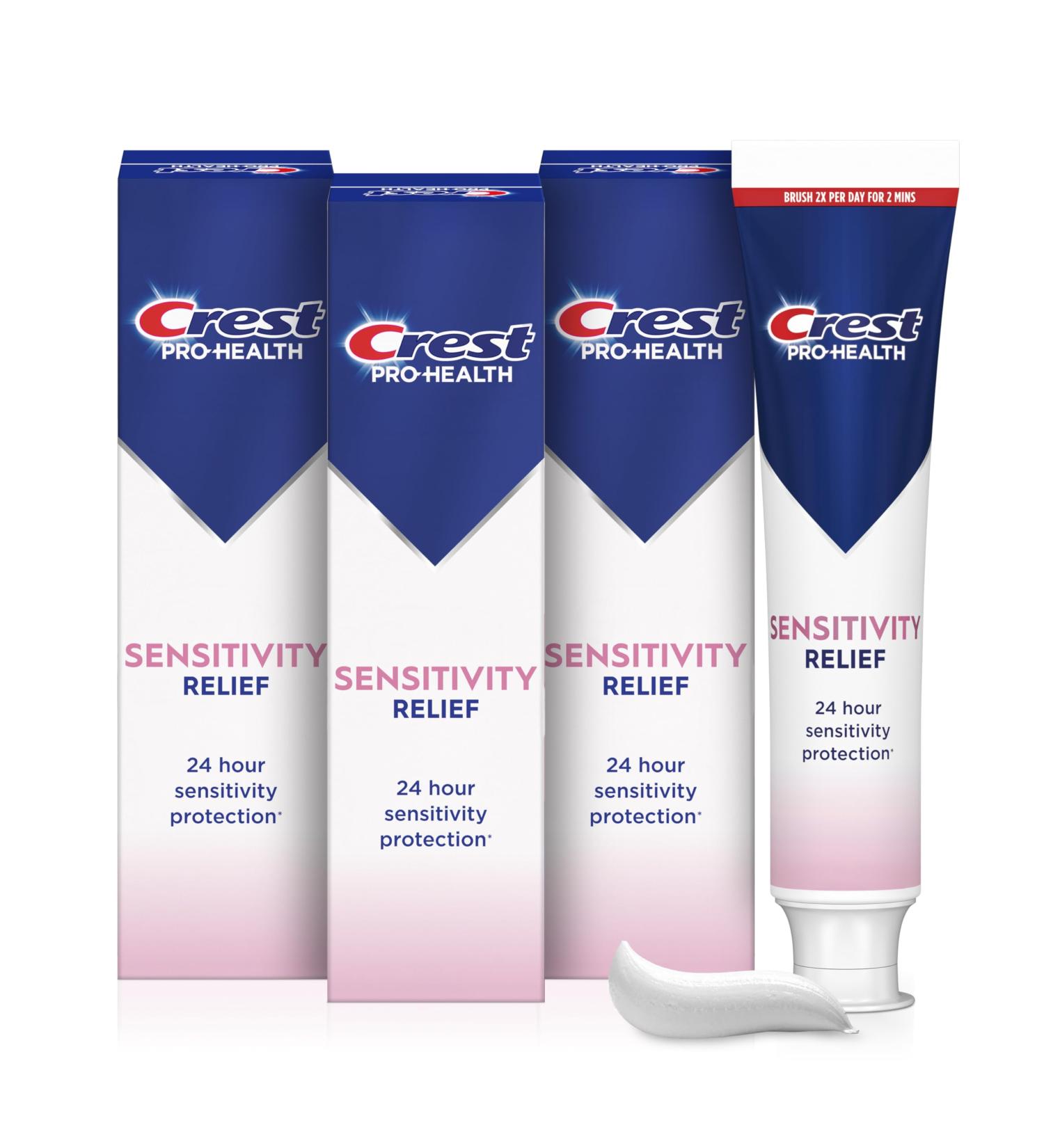 Crest Sensitivity Toothpaste 4.8 oz (3 Pack) Relieves Sensitivity Strengthens Gums Anticavity Clinically Proven Antibacterial Toothpaste - Buy Online on GoSupps.com