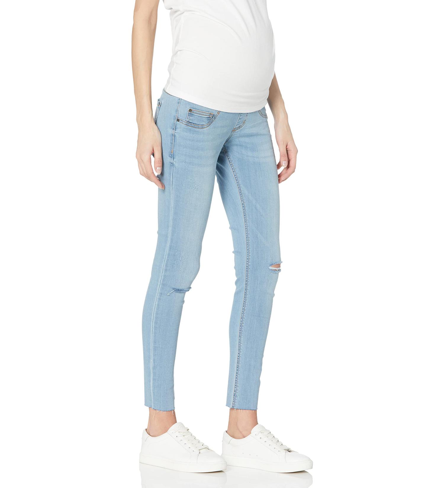 Motherhood Maternity Women's Indigo Blue Ankle Denim Jegging Jeans M Cornflower Light Wash | Secret Fit Belly Technology - Buy Online on GoSupps.com