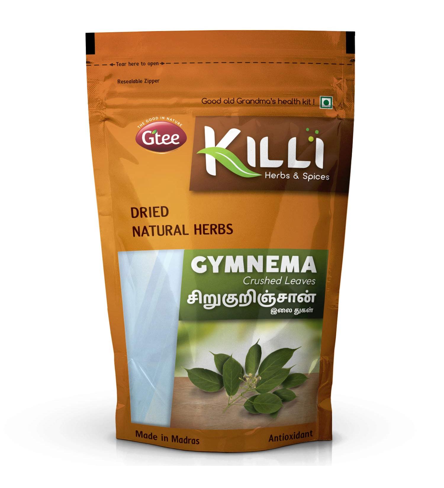 KILLI Gymnema Sylvestre Crushed Leaves 100g - Sirukurinjan | Madhunashini | Gurmar - Buy Online on GoSupps.com