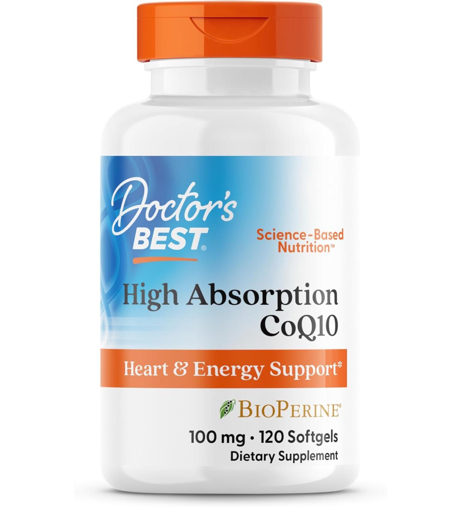 Doctor's Best High Absorption CoQ10 100 mg with BioPerine - 120 Softgels - Buy Online on GoSupps.com