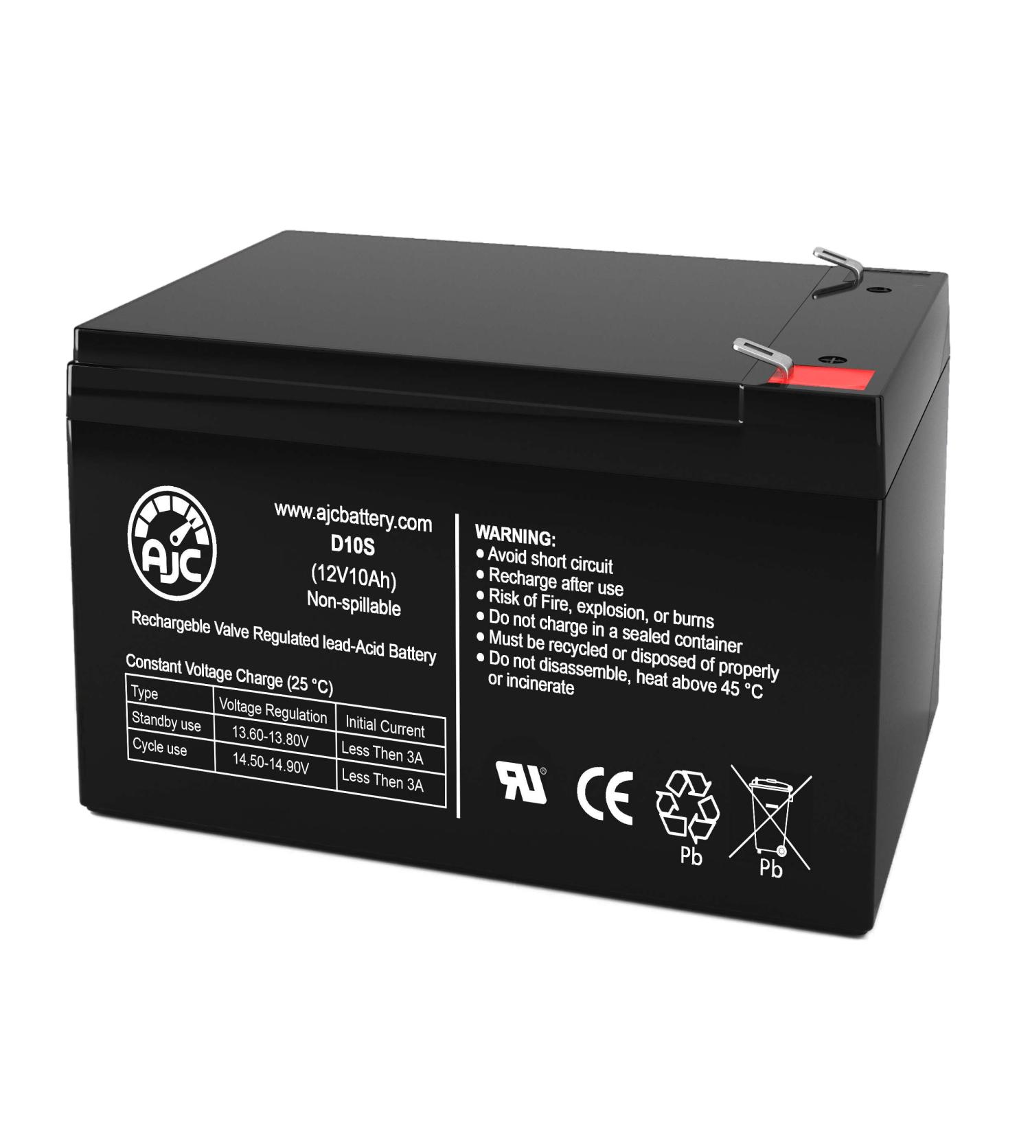 AJC 12V 10Ah Sealed Lead Acid Battery - Compatible with Long Way LW-6FM9A | Fast International Shipping - Buy Online on GoSupps.com