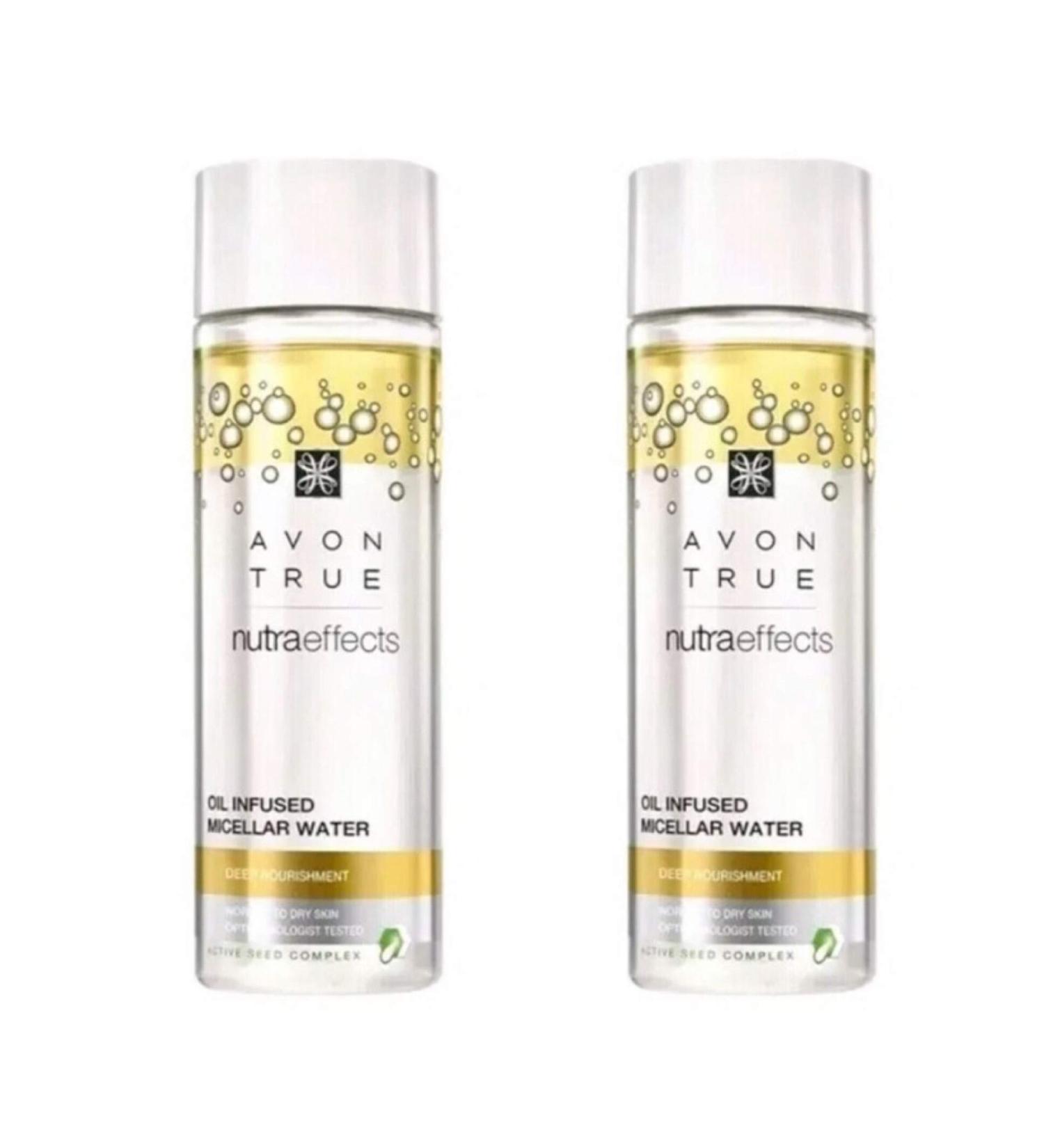 2x AVON TRUE NUTRA EFFECTS OIL-INFUSED MICELLAR WATER DEEP NOURISHMENT-400ml