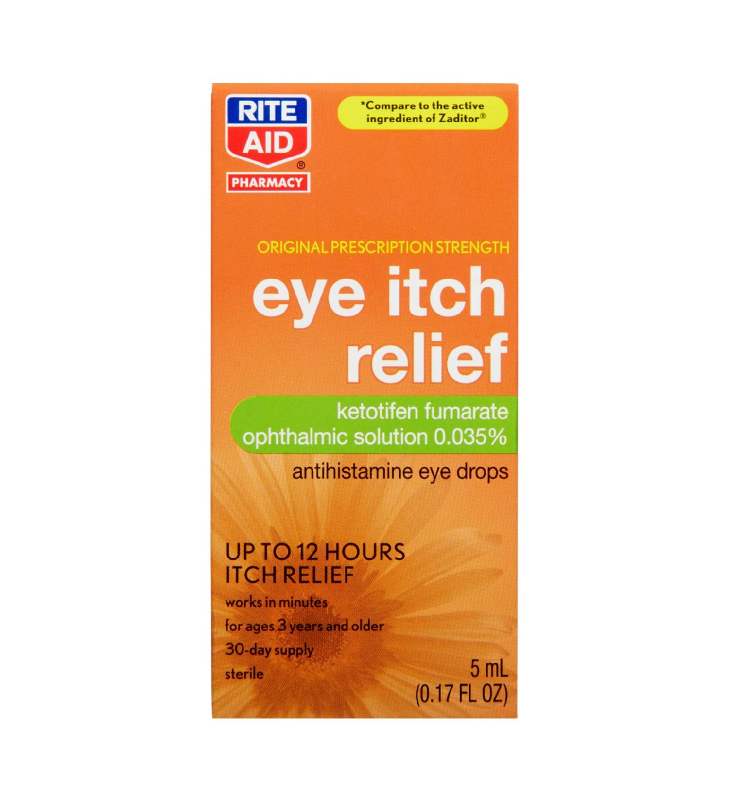Rite Aid Eye Itch Relief Antihistamine Eye Drops 0.17 fl oz - 12 Hours of Itch Relief for Ages 3+ | Sterile Allergy Drops - Buy Online on GoSupps.com