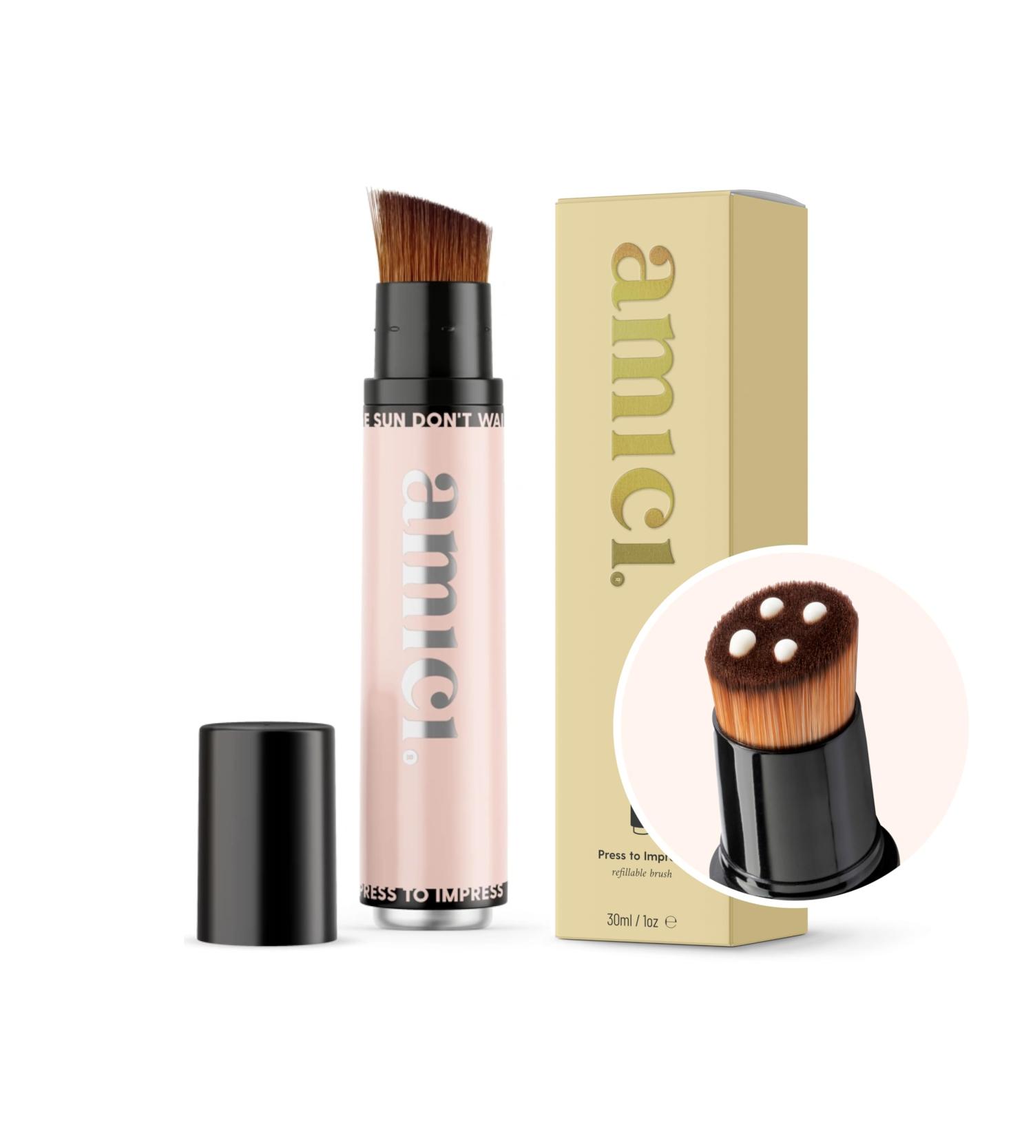 Amici Sun Protection Brush - Popsicle Pink | Complete SPF Brush for Babies Children & Adults | 2-in-1 Makeup Applicator - Buy Online on GoSupps.com