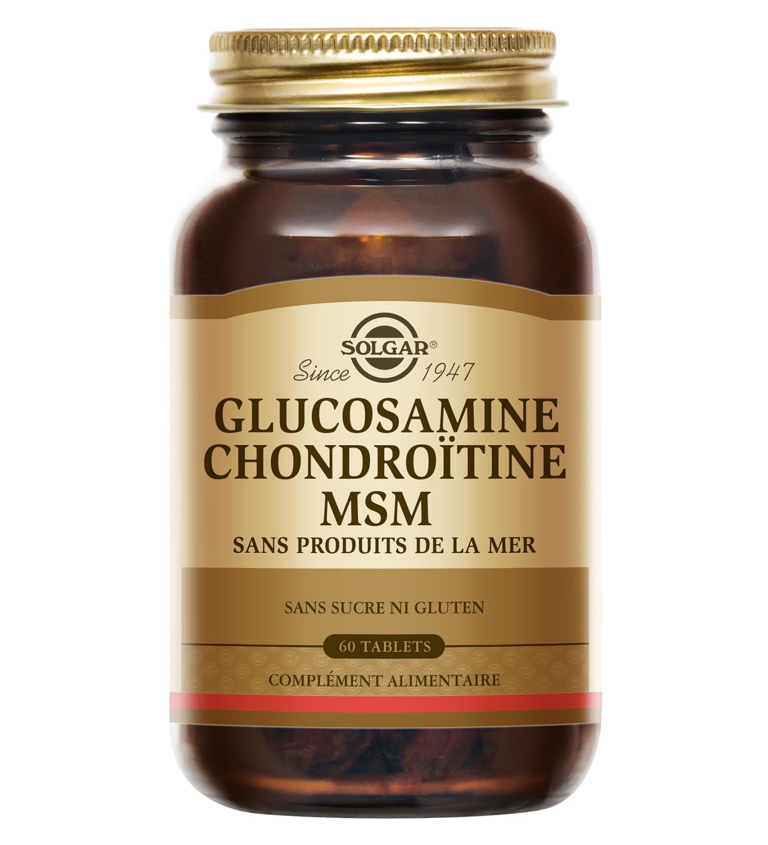 Solgar Extra Concentrate Glucosamine Chondroitin MSM - High Quality - Patented Ingredient - High Concentration - Food Supplement - Bottle of 60 Tablets - Buy Online on GoSupps.com