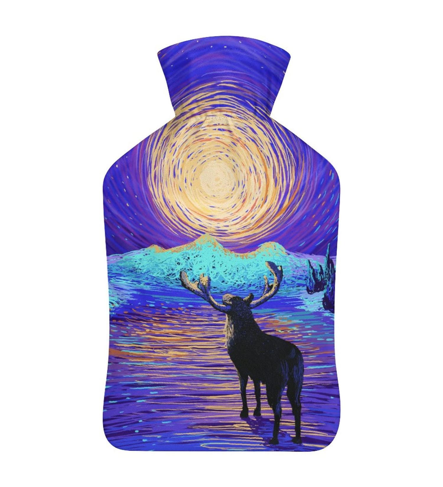 Starry Sky Deer Hot Water Bottle | Plush Hand Warmer for Adults & Kids | 26.5x15.3cm | International Shipping - Buy Online on GoSupps.com