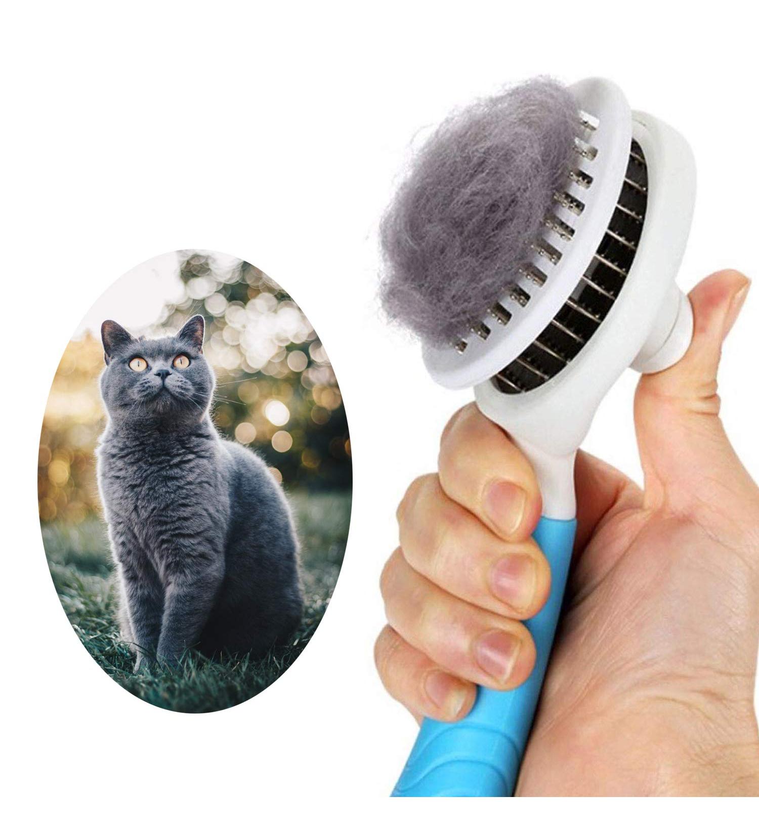 Self-Cleaning Cat & Dog Brush | Undercoat Grooming Tool for All Hair Types - Buy Online on GoSupps.com