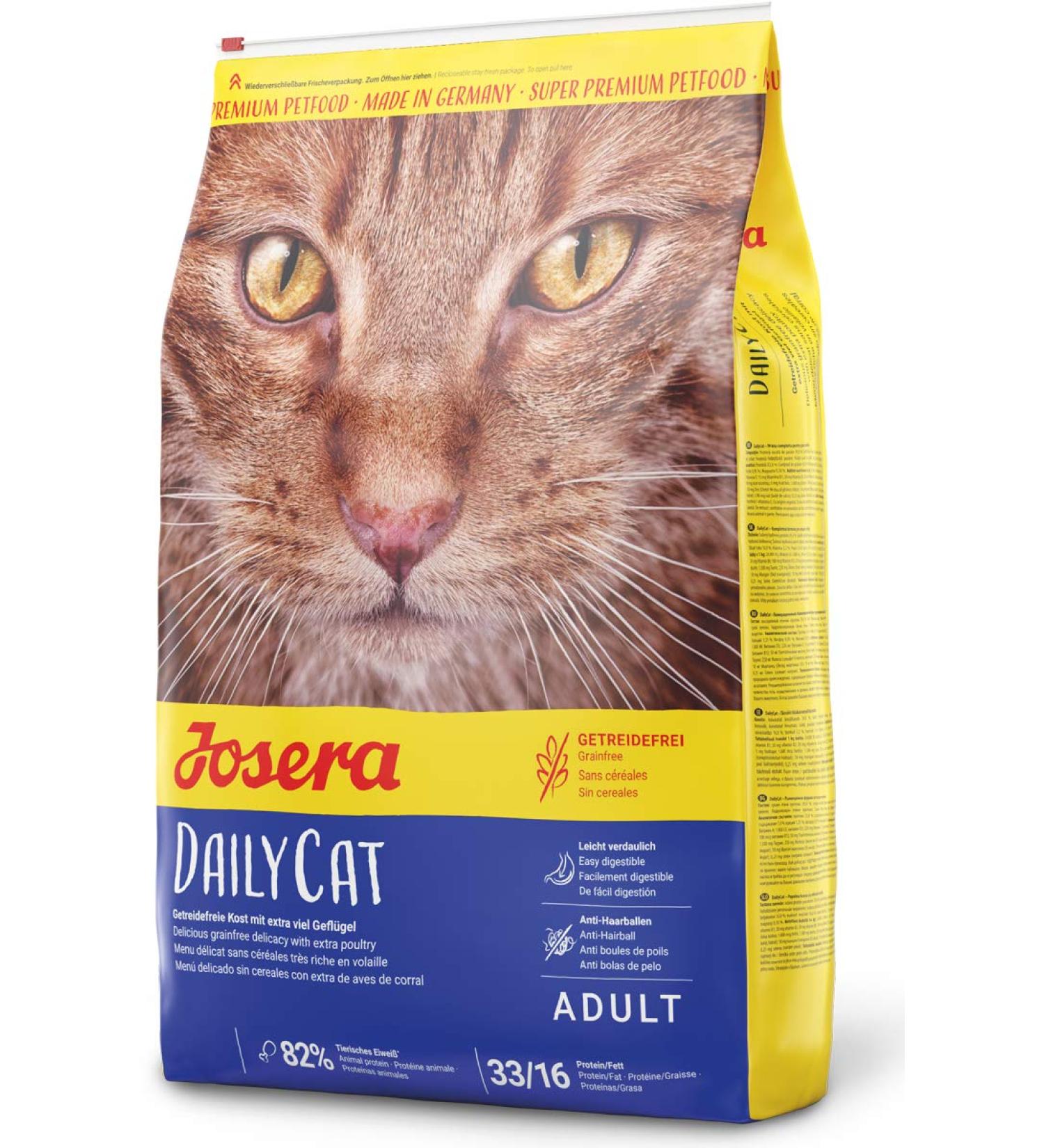 Josera Dailycat 10 kg - Cereal-Free Super Premium Cat Food with Poultry Herbs & Fruits for Adult Cats - Buy Now! - Buy Online on GoSupps.com