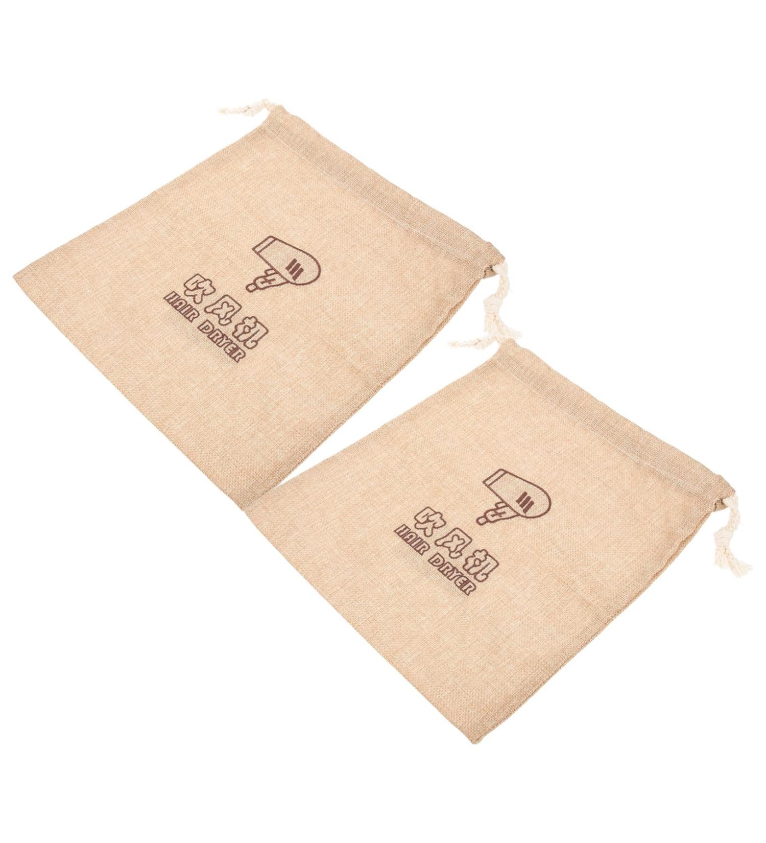 WOONEKY 2pcs Hair Dryer Fabric Bag Suitcase Organizer Shoe Travel Bag Drawstring Storage Bags Cloth - Buy Online on GoSupps.com