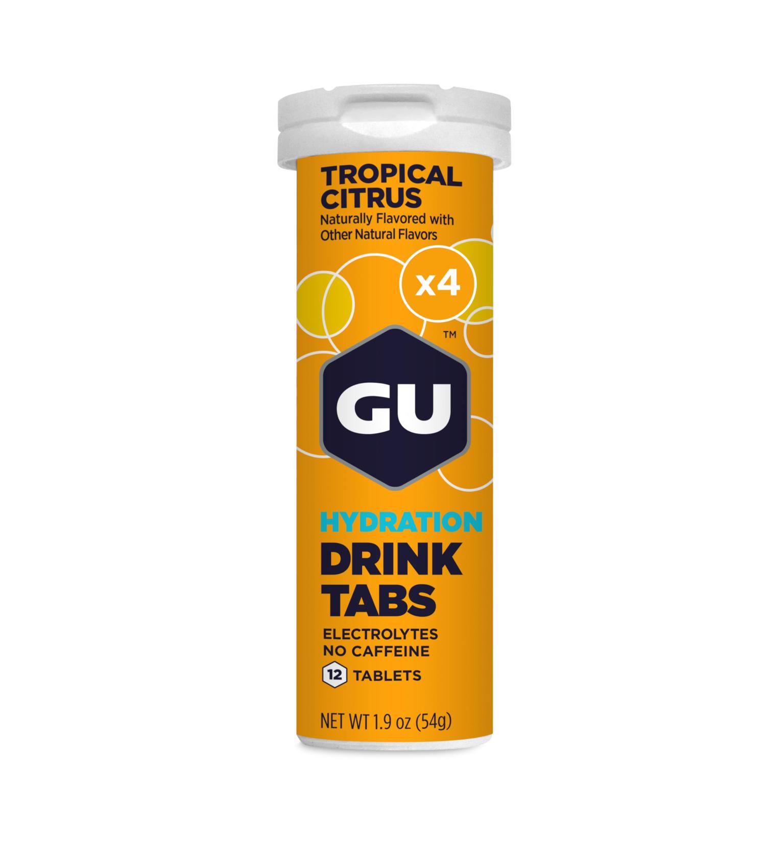 GU Energy Hydration Electrolyte Drink Tablets 4-Count(48 Servings) Tropical Citrus - Buy Online on GoSupps.com