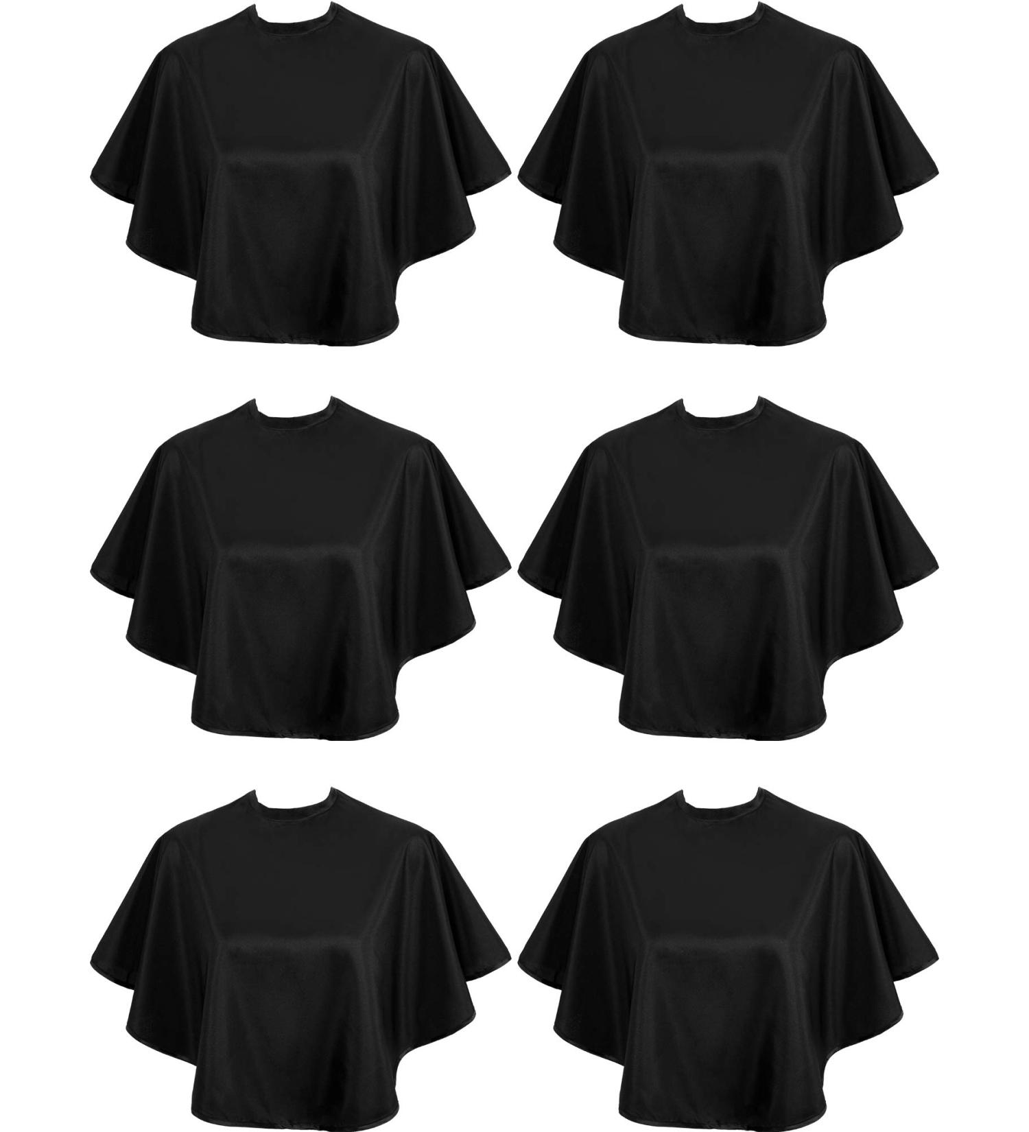 6-Piece Black Makeup Cape Set: Waterproof Comb-Out & Shaving Apron for Beauty Salon & Home Use - Buy Online on GoSupps.com