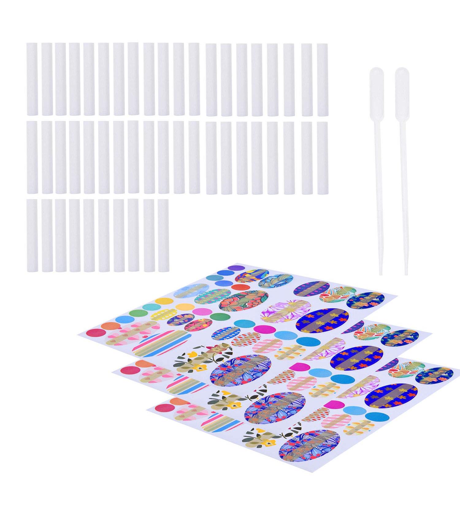 Kare & Kind Wick Replacement Kit - 50 Cotton Wicks, 78 Stickers, 2 Droppers - DIY Nasal Inhaler Refill Kit - Buy Online on GoSupps.com
