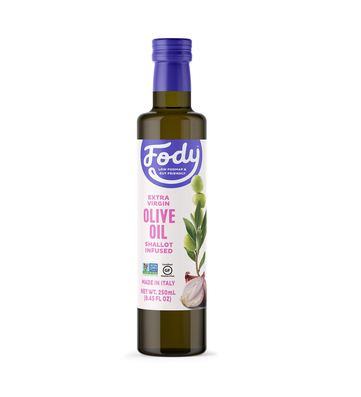 Fody Foods Shallot Infused Vegan Extra Virgin Olive Oil - Low FODMAP Certified | Gut & IBS Friendly | Gluten Free & Non GMO | Italian Made Kitchen Staple - Buy Online on GoSupps.com