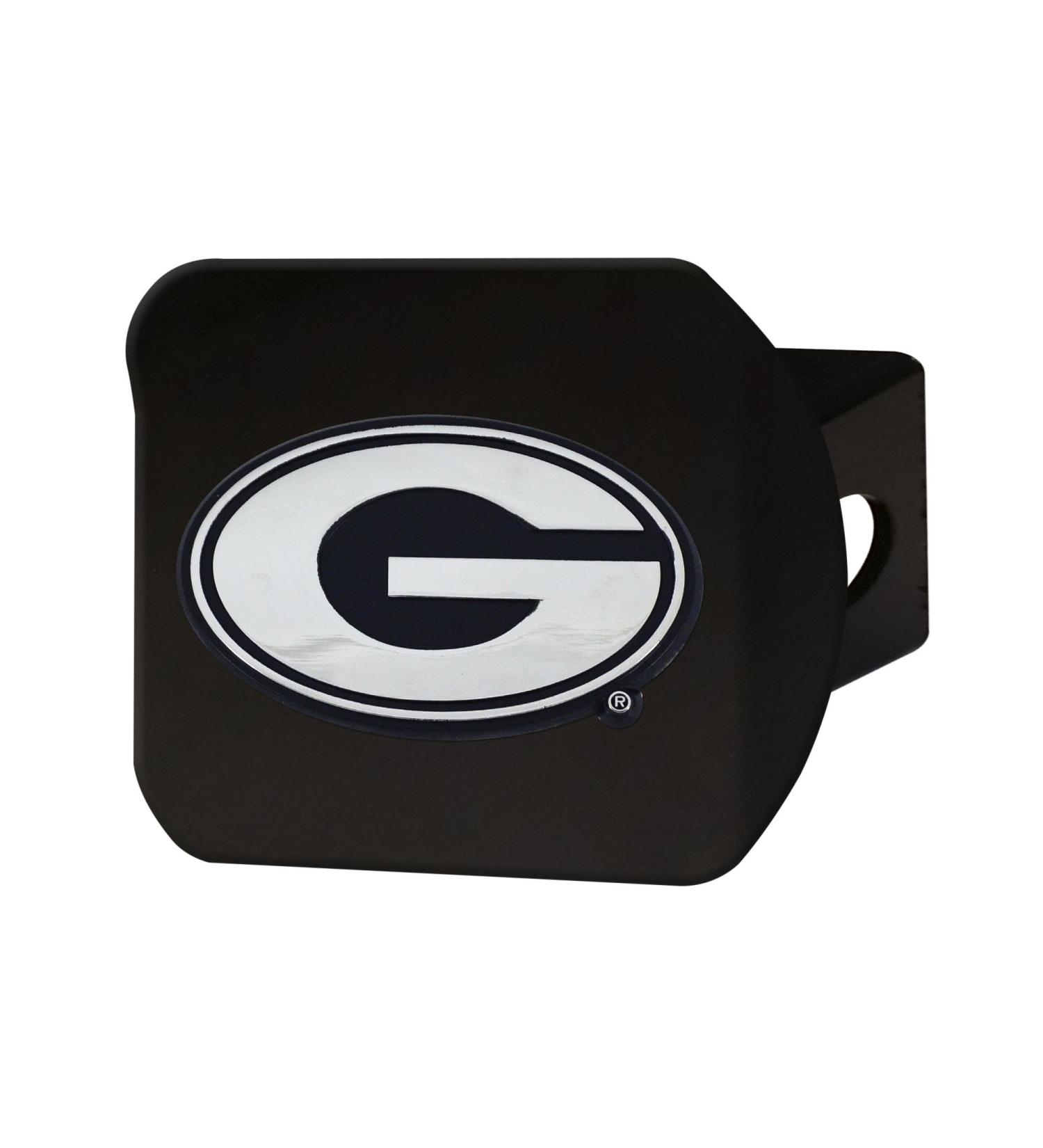 FANMATS 21030 Georgia Bulldogs Black Metal Hitch Cover with Metal Chrome 3D Emblem