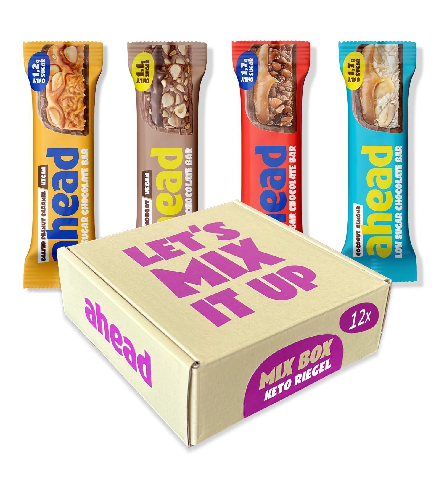 Shop AHead Bar Trial Package - 12 Keto Bars | Sugar-Free Low Carb Snacks | 1.7g Sugar & 6g Net Carbs | Healthy Treats Delivered Internationally - Buy Online on GoSupps.com