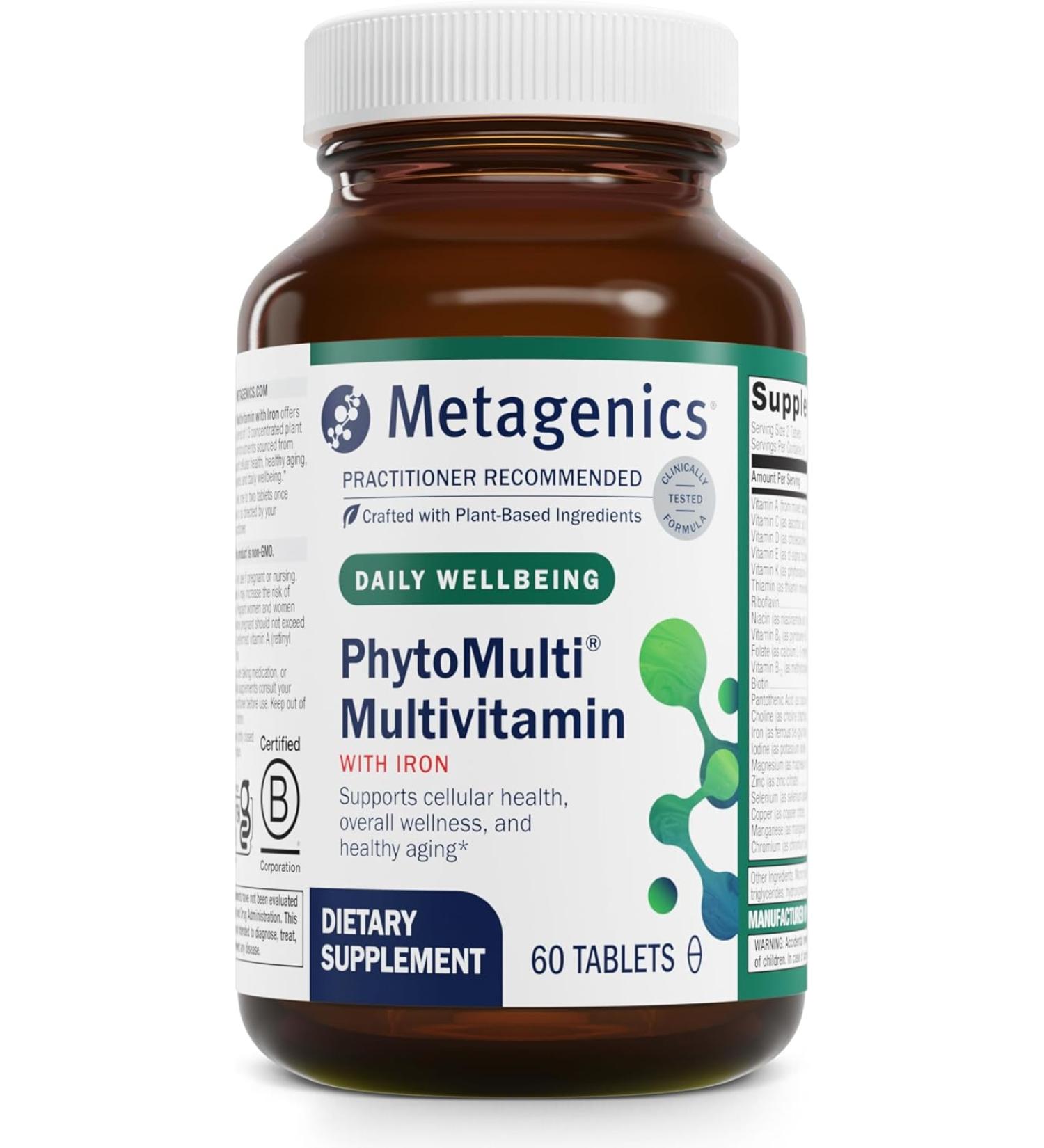 Metagenics PhytoMulti with Iron - Daily Multivitamin Supplement for Multidimensional Health - 60 Tablets - Buy Online on GoSupps.com