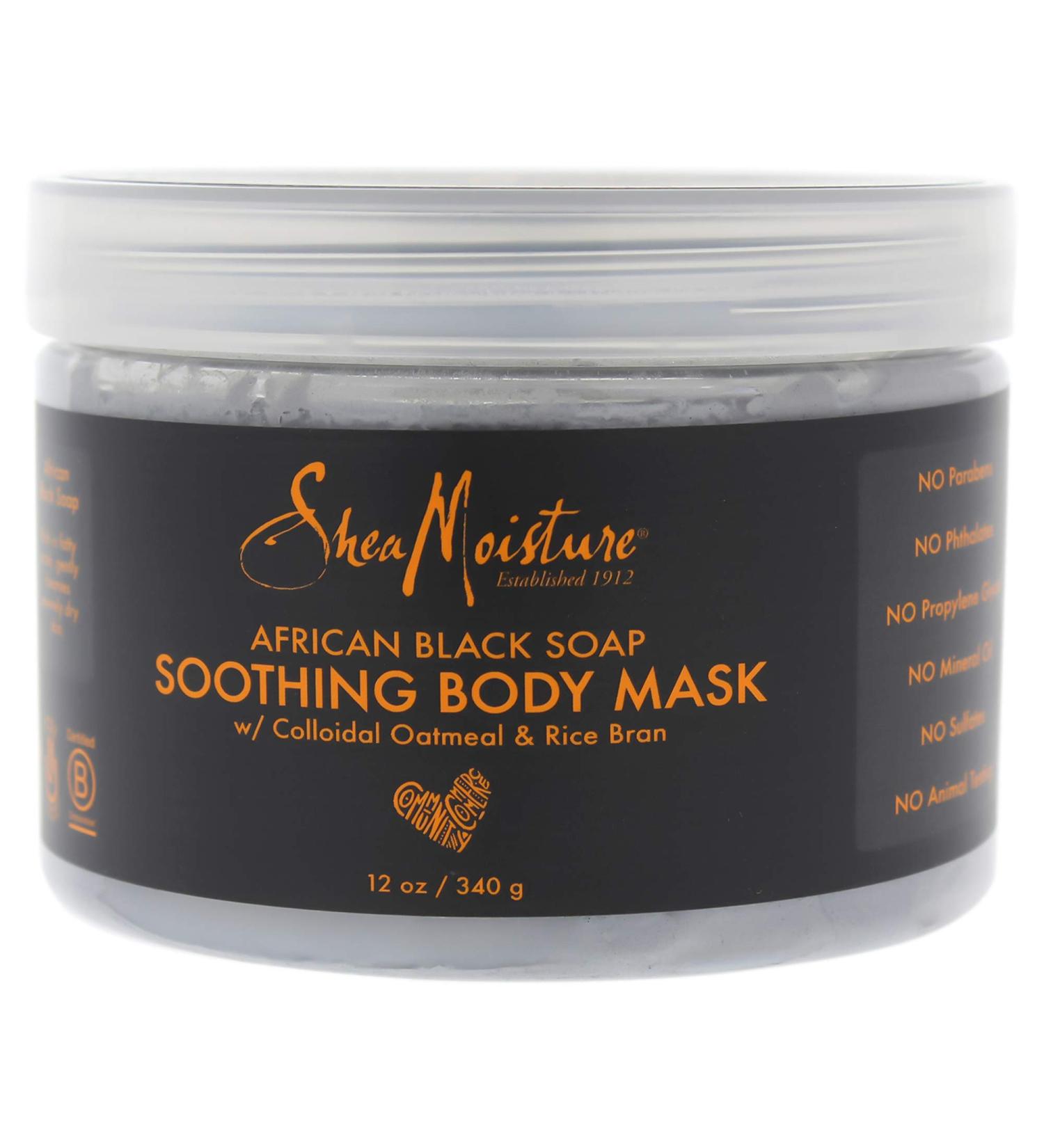 Shea Moisture African Black Soap Soothing Body Mask By Shea Moisture for Unisex - 12 Oz Mask, 12 Ounce
