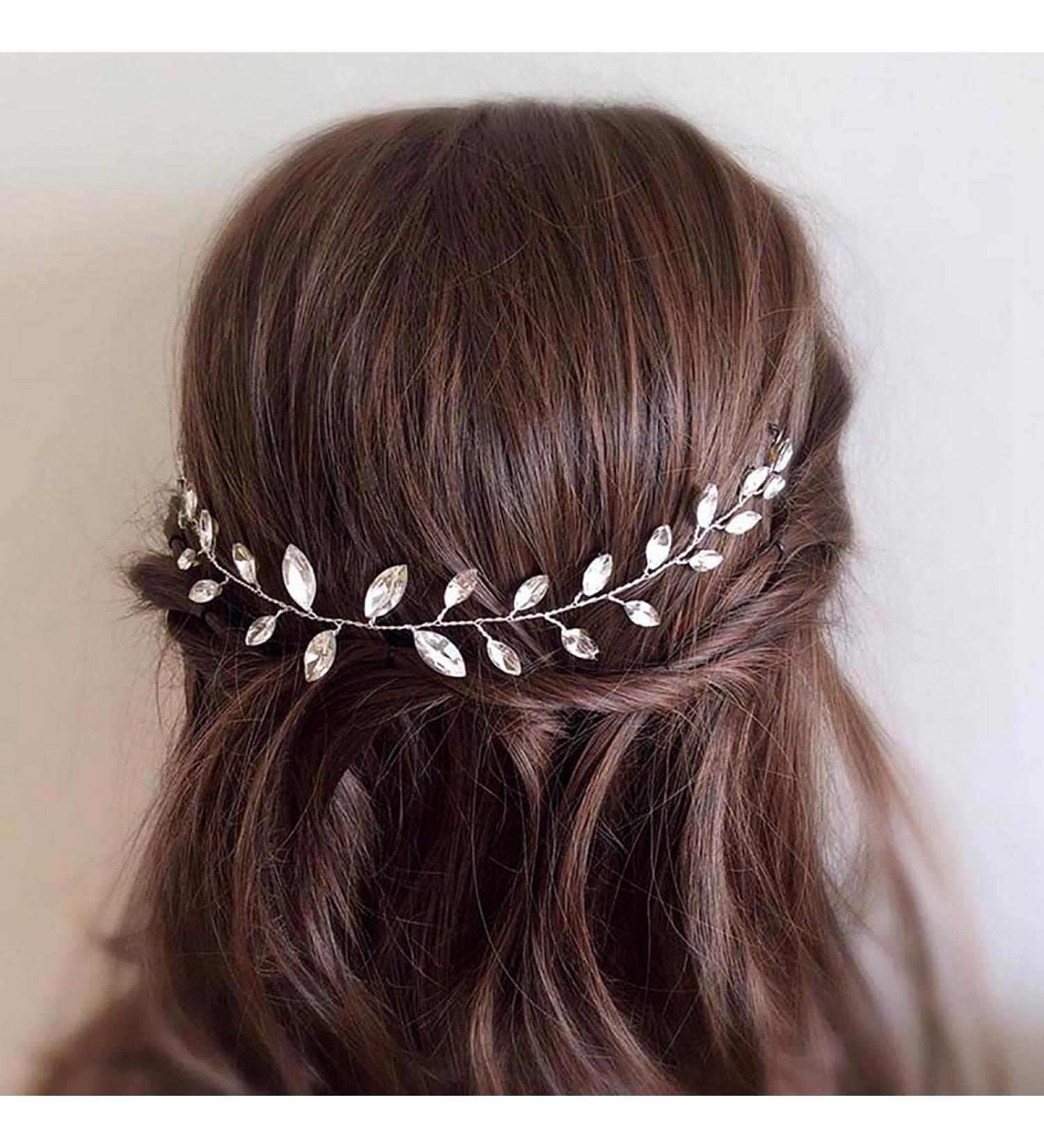 Prosy Bridal Wedding Hair Vines - Silver Crystal Headbands & Rhinestone Headpieces for Women & Girls - International Shipping Available - Buy Online on GoSupps.com