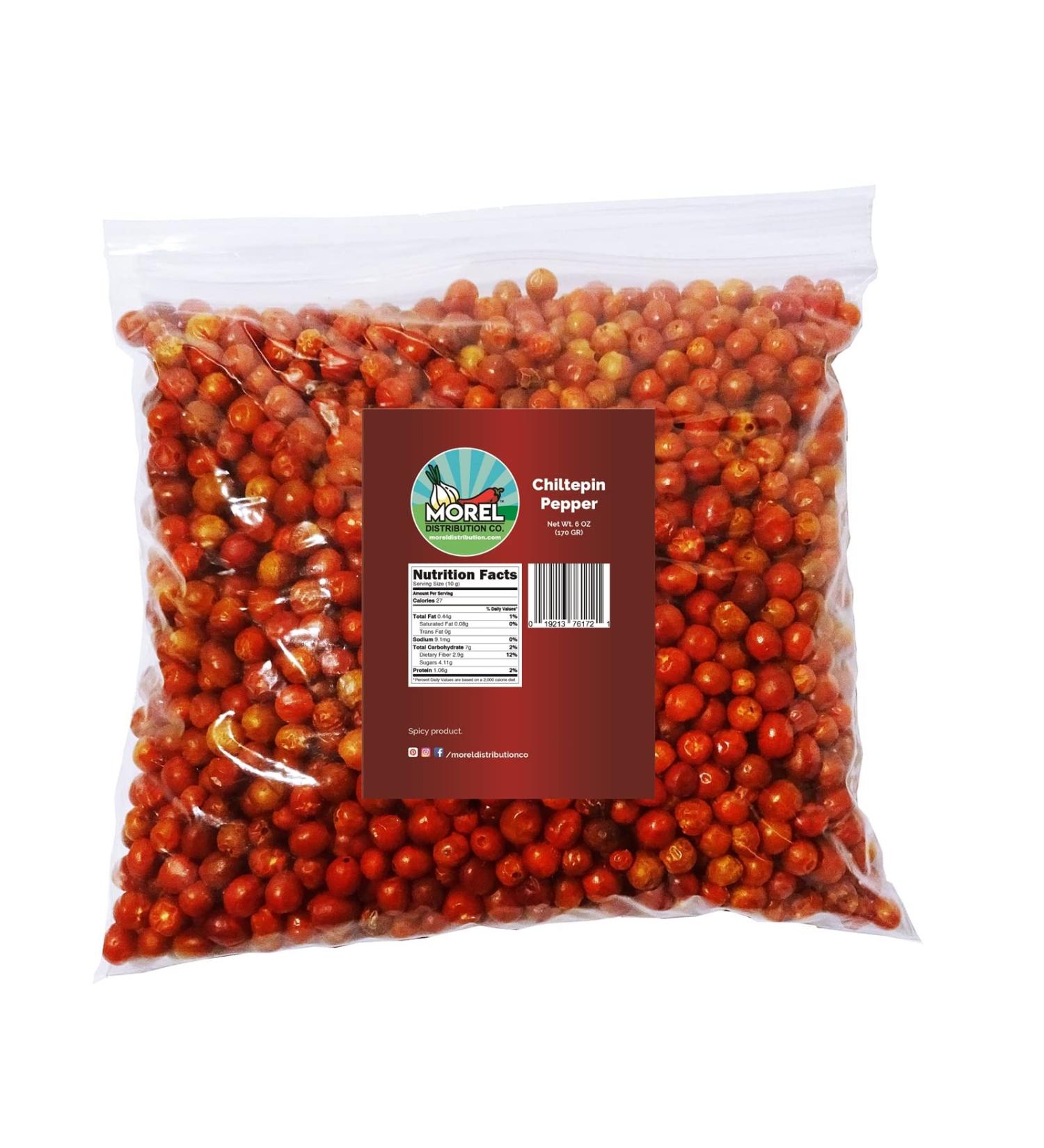 Dried Chiltepin Peppers (Chili Tepin) // Weights: 2 OZ (57 GR) 6 OZ (170 GR) and 12 OZ (340 GR) - Buy Online on GoSupps.com