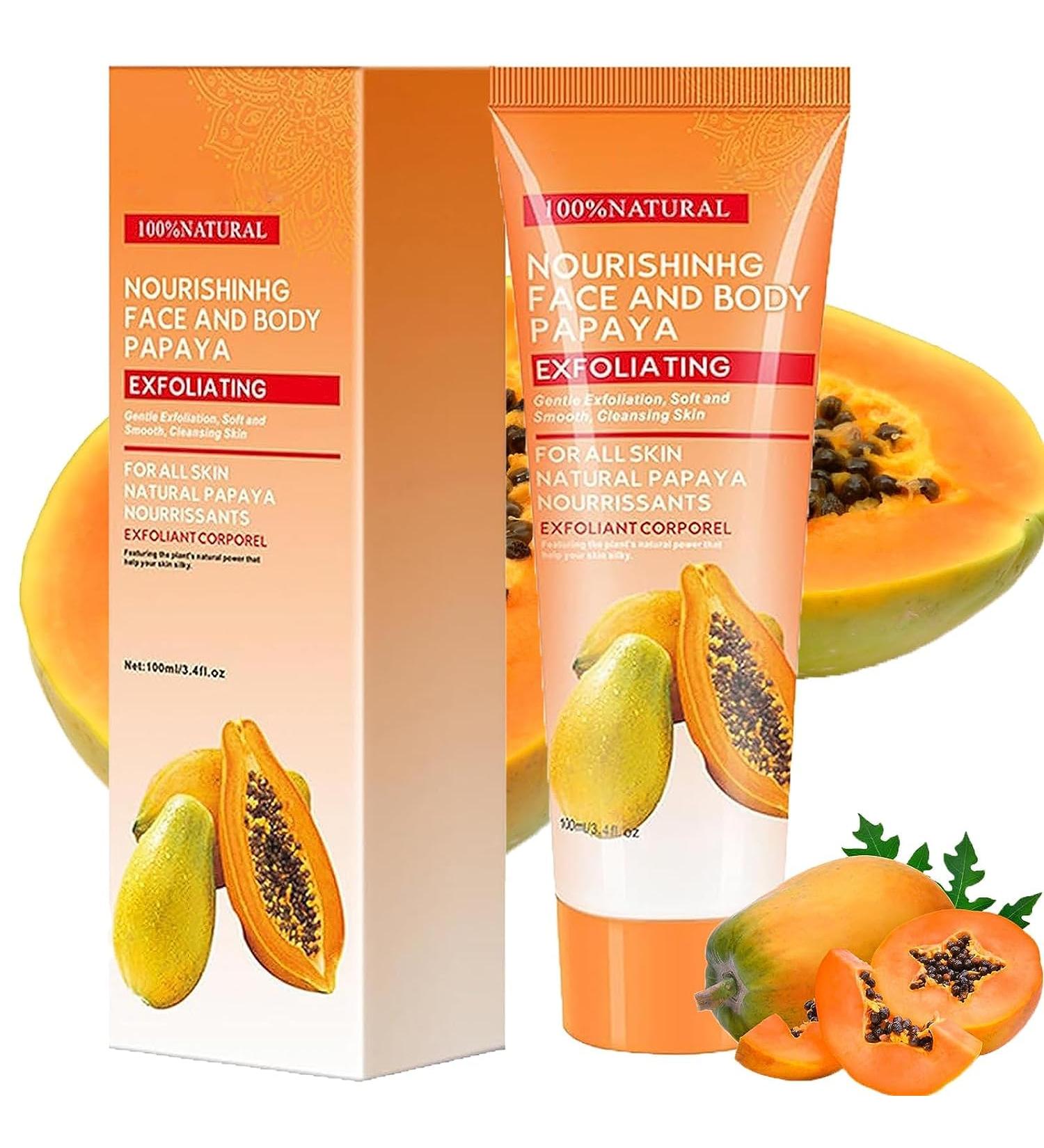 Papaya Essence Brightening Exfoliating Gel Papaya Scrub Exfoliating Face and Body Scrub with Papaya Extract Papaya Exfoliating Gel Deep Cleansing Tightens Pores - Buy Online on GoSupps.com