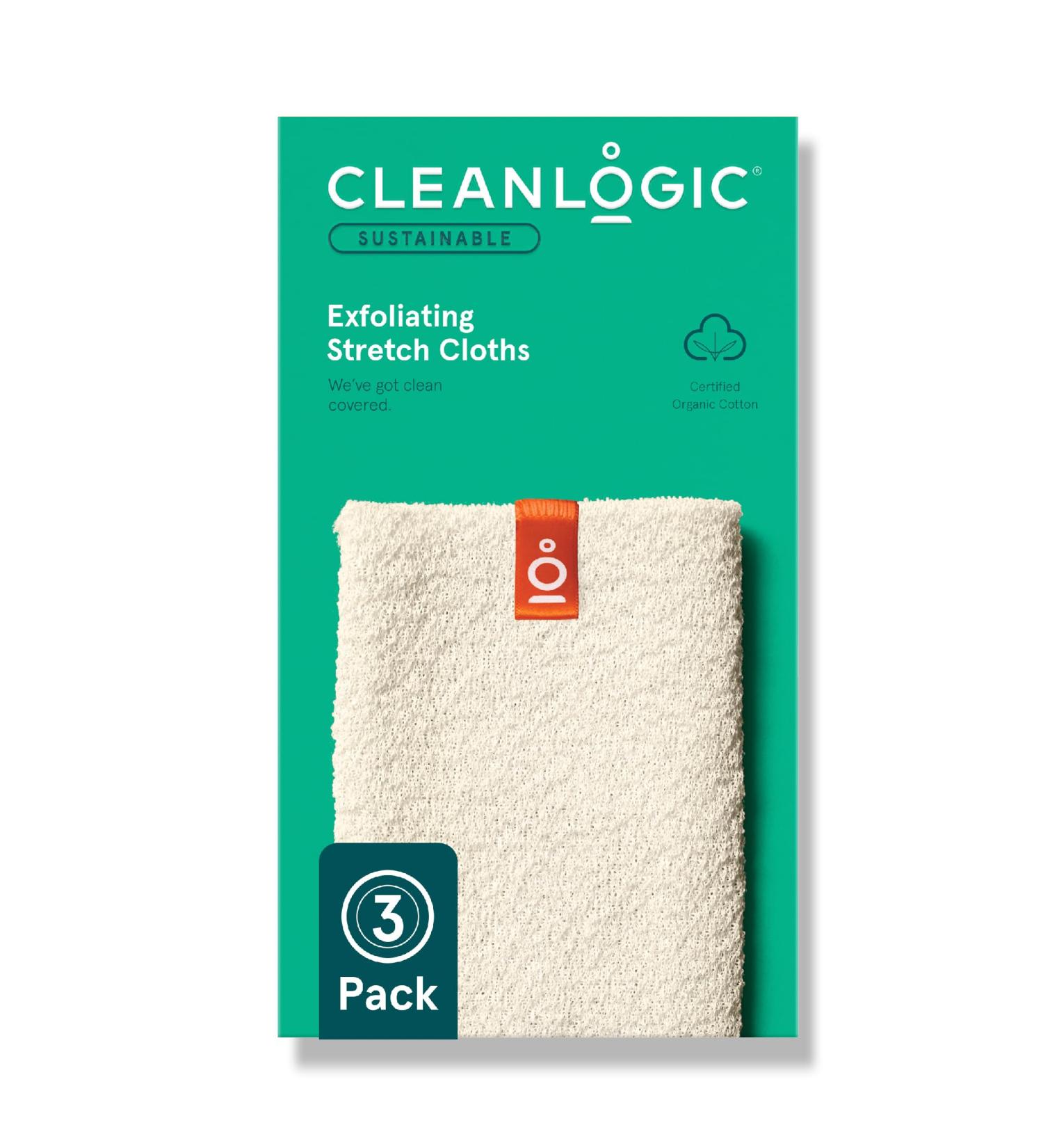 Buy Cleanlogic Stretch Cloth Washcloths - 3 Count | Soft & Durable | Ideal for Home & Travel - Buy Online on GoSupps.com