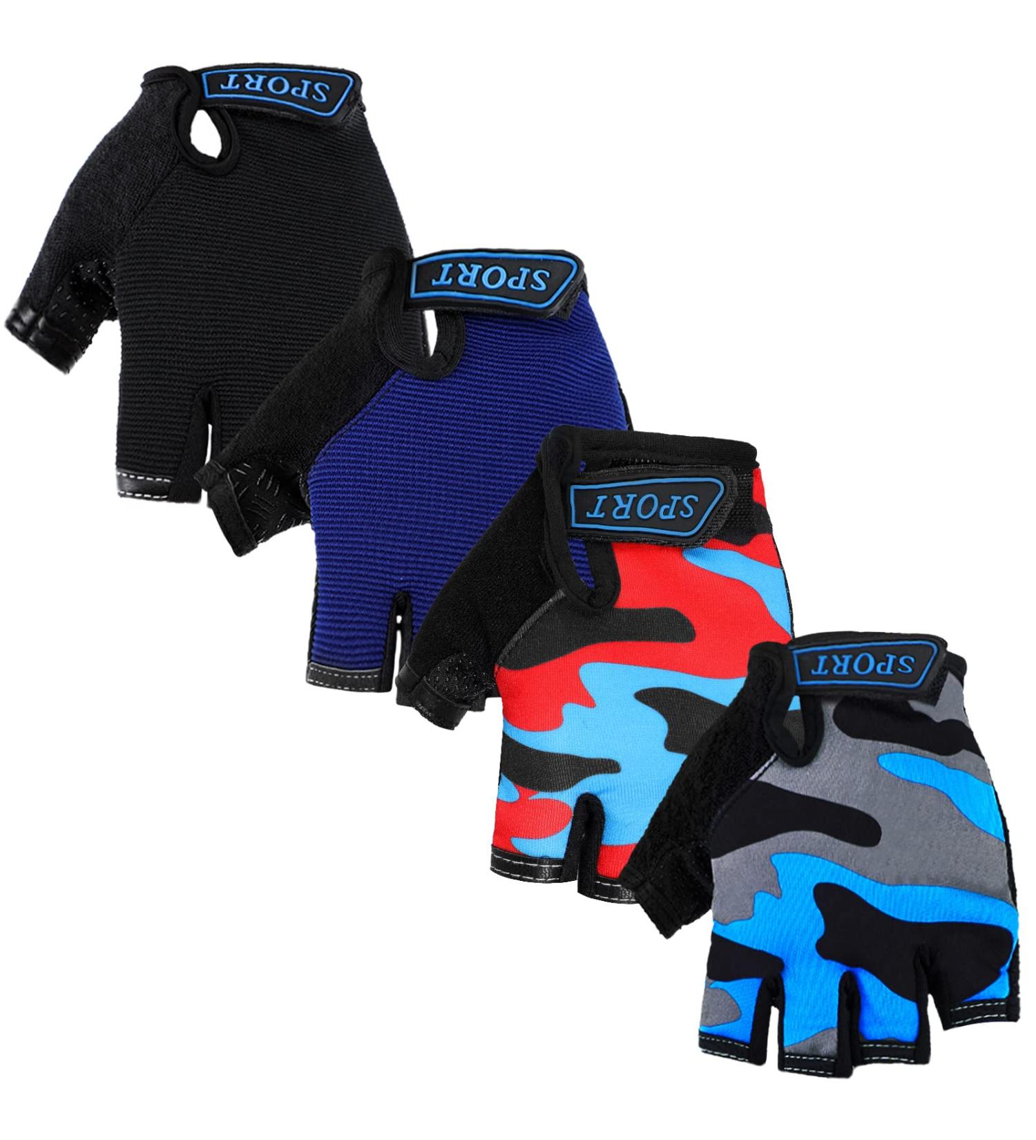 Geyoga Half-Finger Bicycle Gloves for Kids | Breathable Fingerless Cycling Gloves for Boys & Girls (Ages 8-12) - Multiple Colors - Buy Online on GoSupps.com