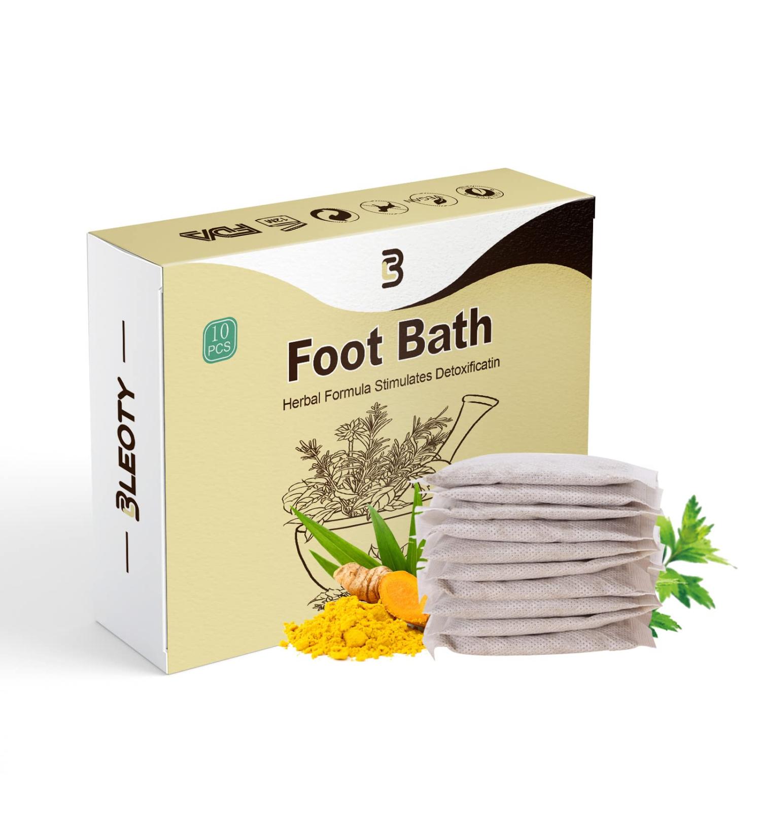 10PCS Herbal Foot Soak for Lymphatic Drainage and Muscle Relief - Ginger Foot Bath Bag for Sleep, Stress Relief, and Pain Management - Buy Online on GoSupps.com
