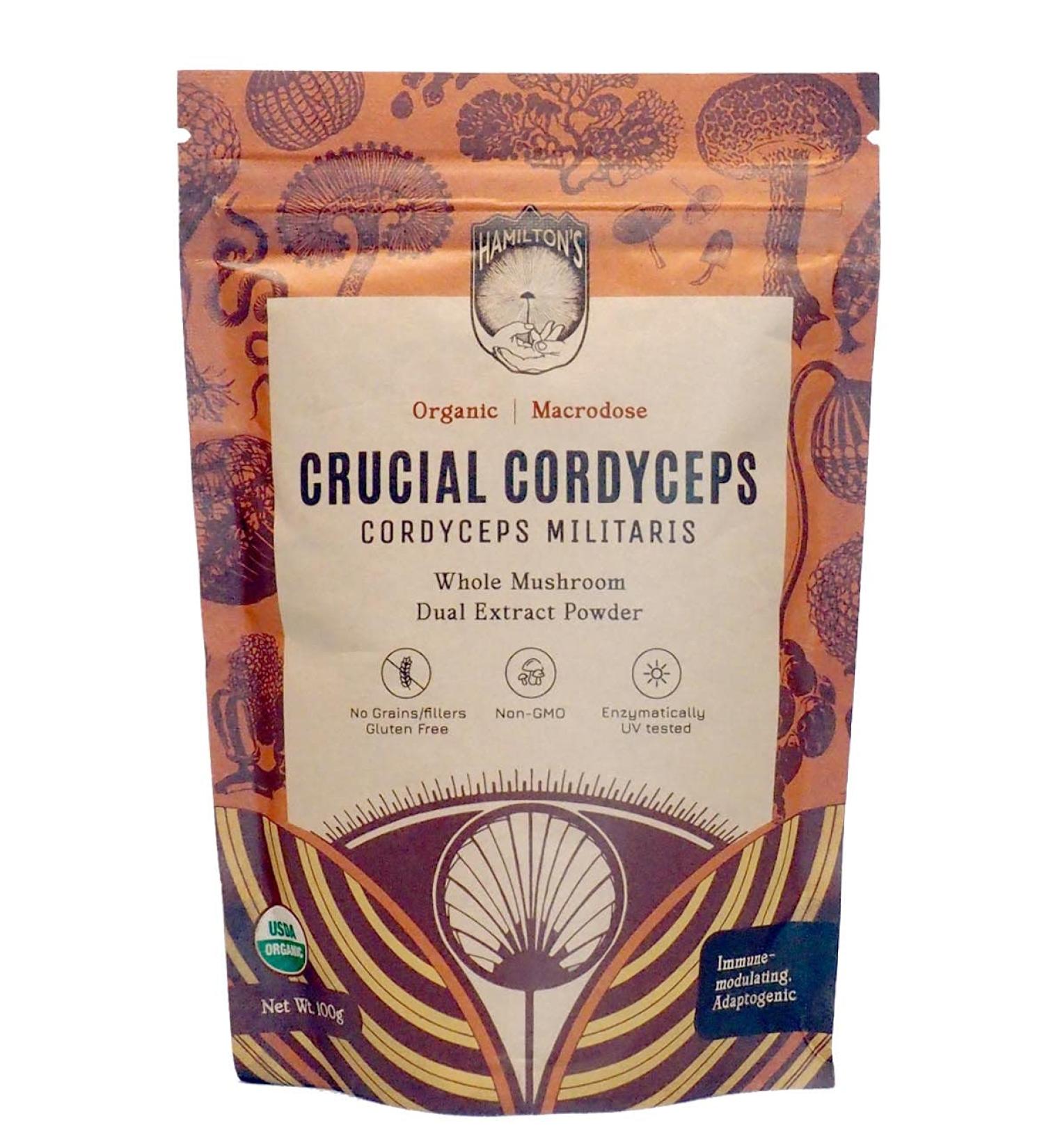 Hamilton s Crucial Cordyceps | Organic Mushroom Extract Powder for Endurance and Immune Support | High Potency | 30% Beta Glucans | No Additives | GF Non-GMO Vegan (100g) 3.53 Ounce (Pack of 1) - Buy Online on GoSupps.com