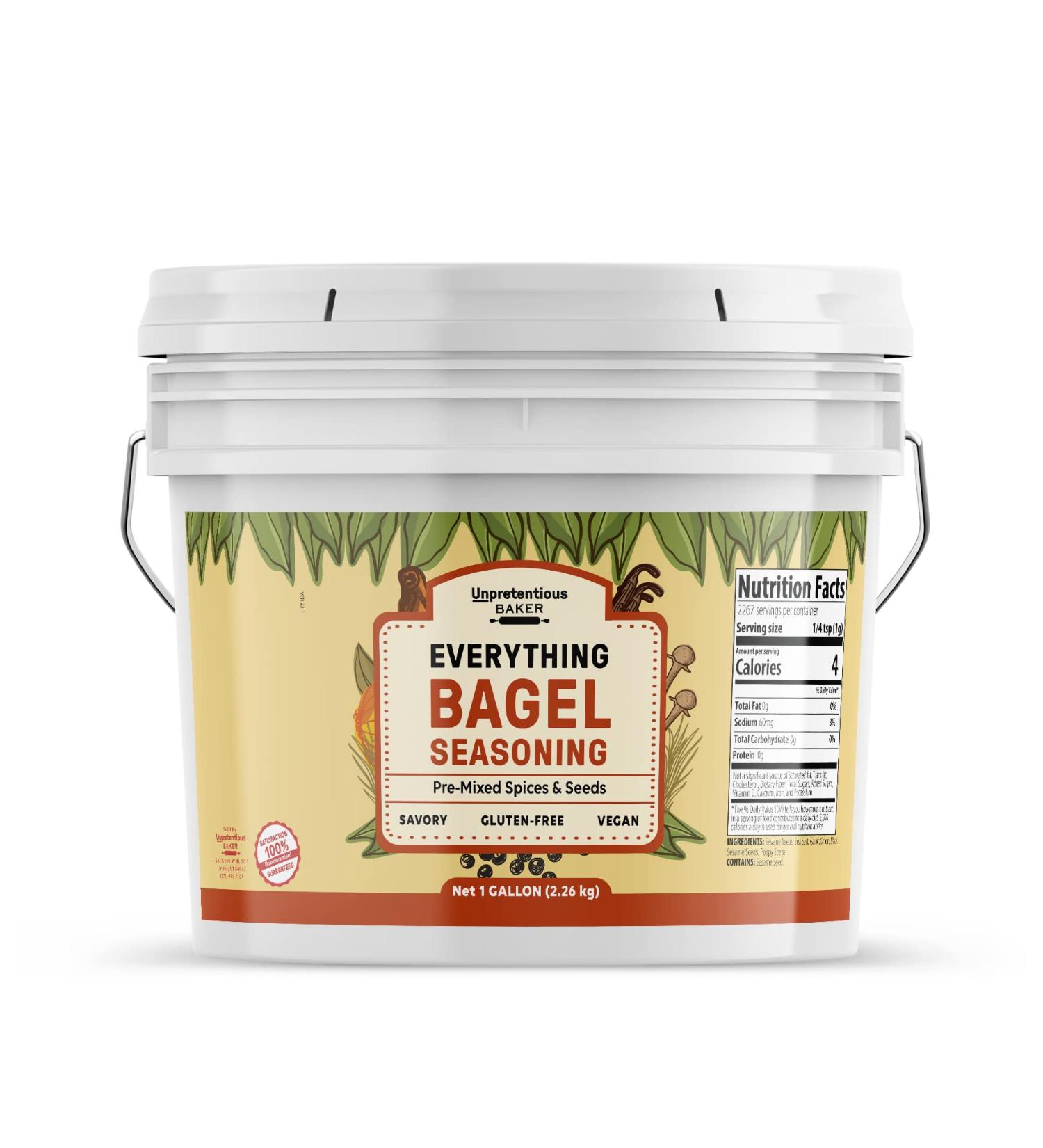 5lb Everything Bagel Seasoning Bucket: Sesame Seeds, Garlic, Onion & Salt - Adds Texture and Flavor to Recipes - 1 Gallon Size - Buy Online on GoSupps.com
