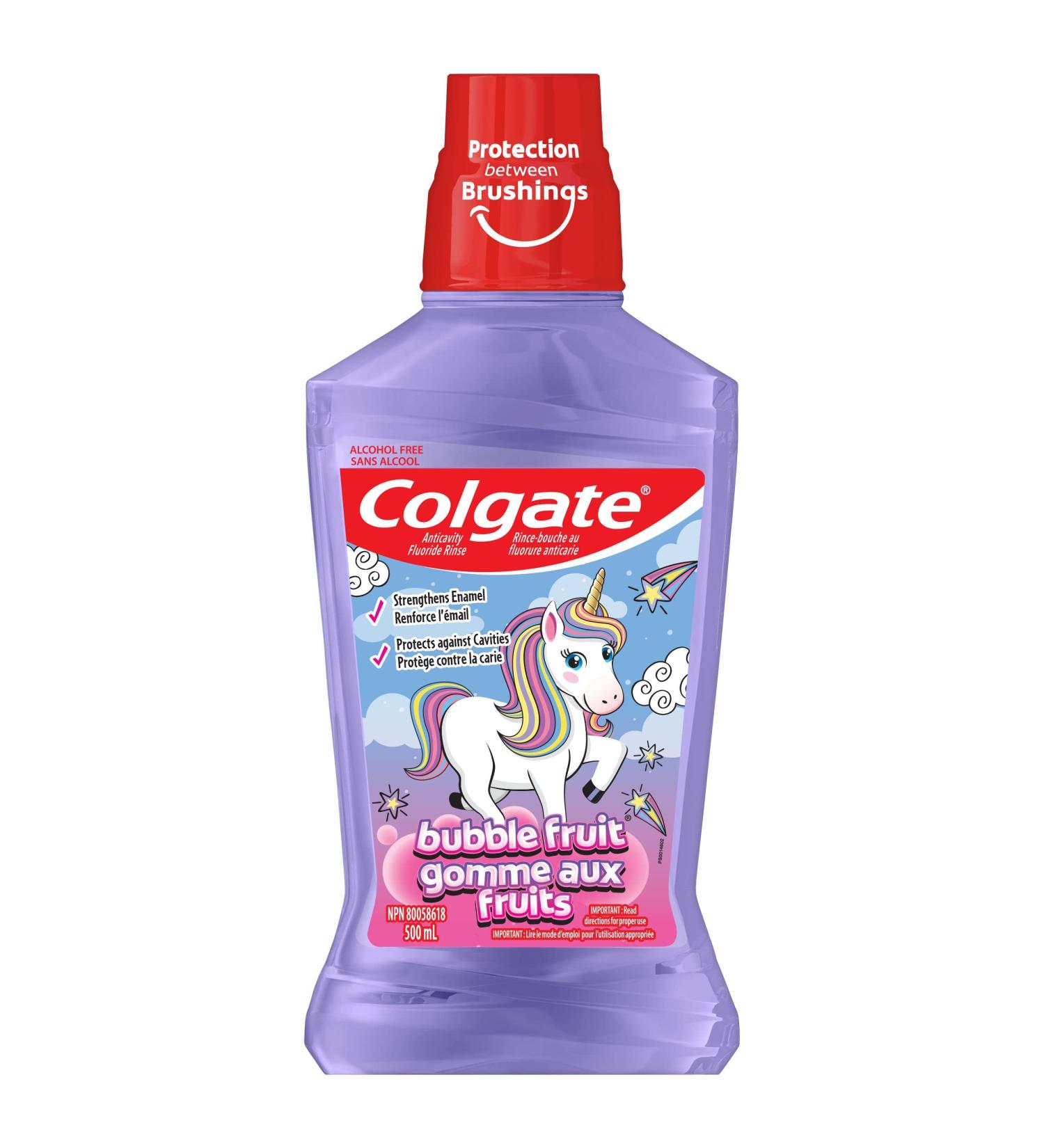 Colgate Kids Mouthwash - Unicorn Bubble Gum Flavor - Alcohol-Free Anticavity Fluoride Rinse Mouth Wash 500 mL Unicorn 500 ml (Pack of 1) - Buy Online on GoSupps.com