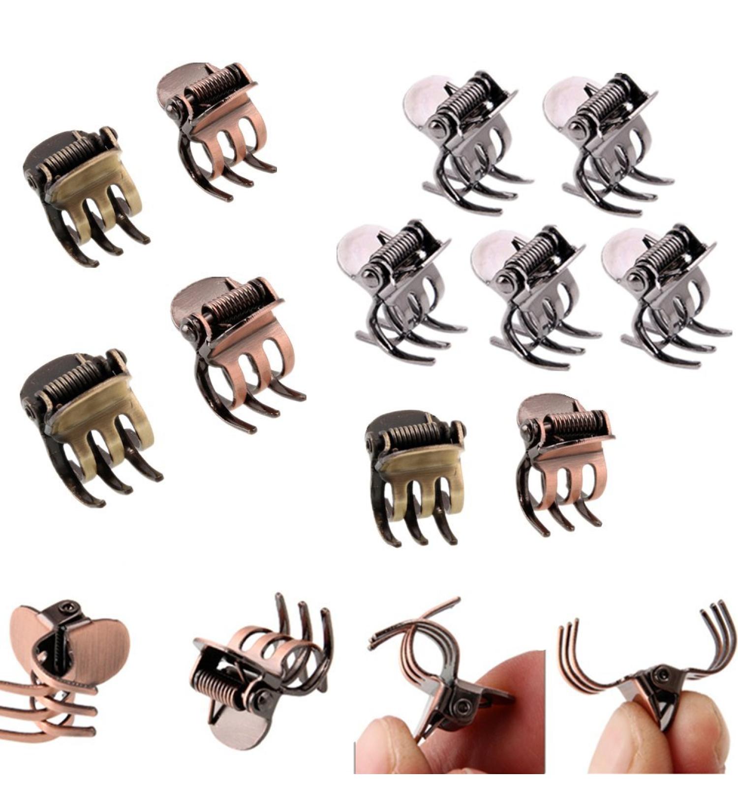 cuhair 30pcs Assorted Metal Bangs Mini Hair Claw Clip Hair Pin Flower Accessories for Girl Women Mix Colored